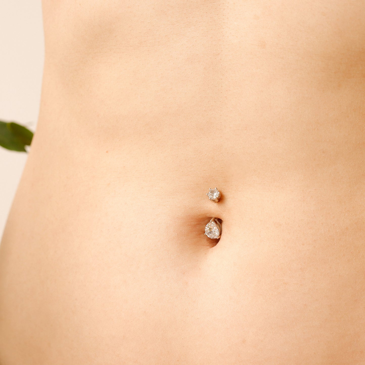 925 silver dainty crystal teardrop belly jewelry
