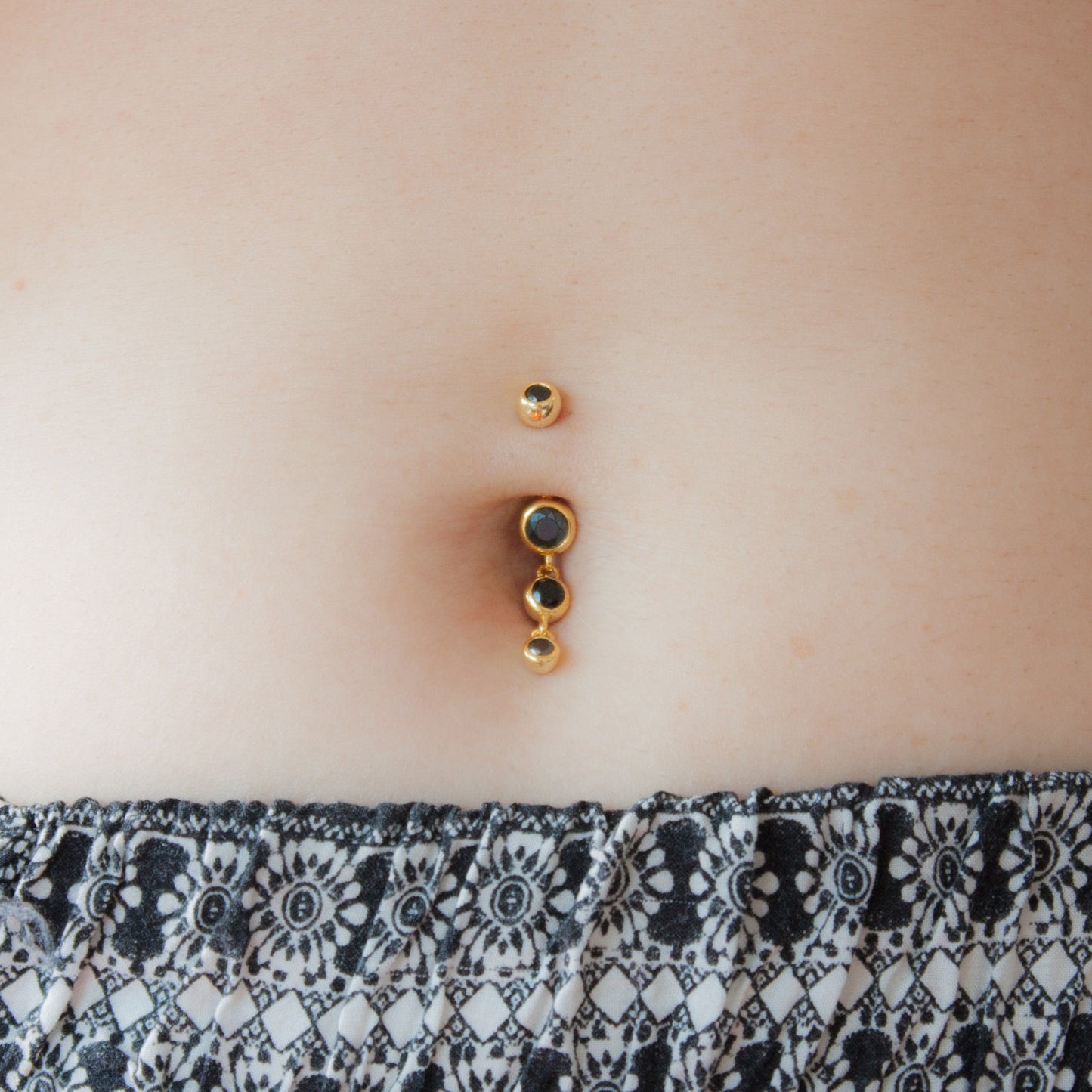 black dangle navel jewelry