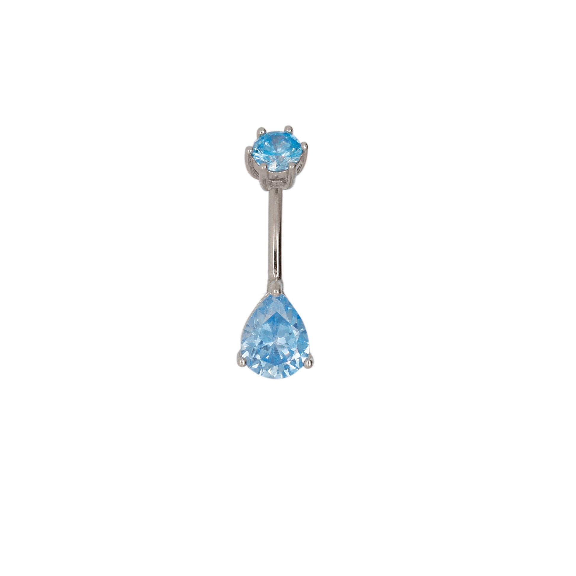 blue teardrop navel jewelry