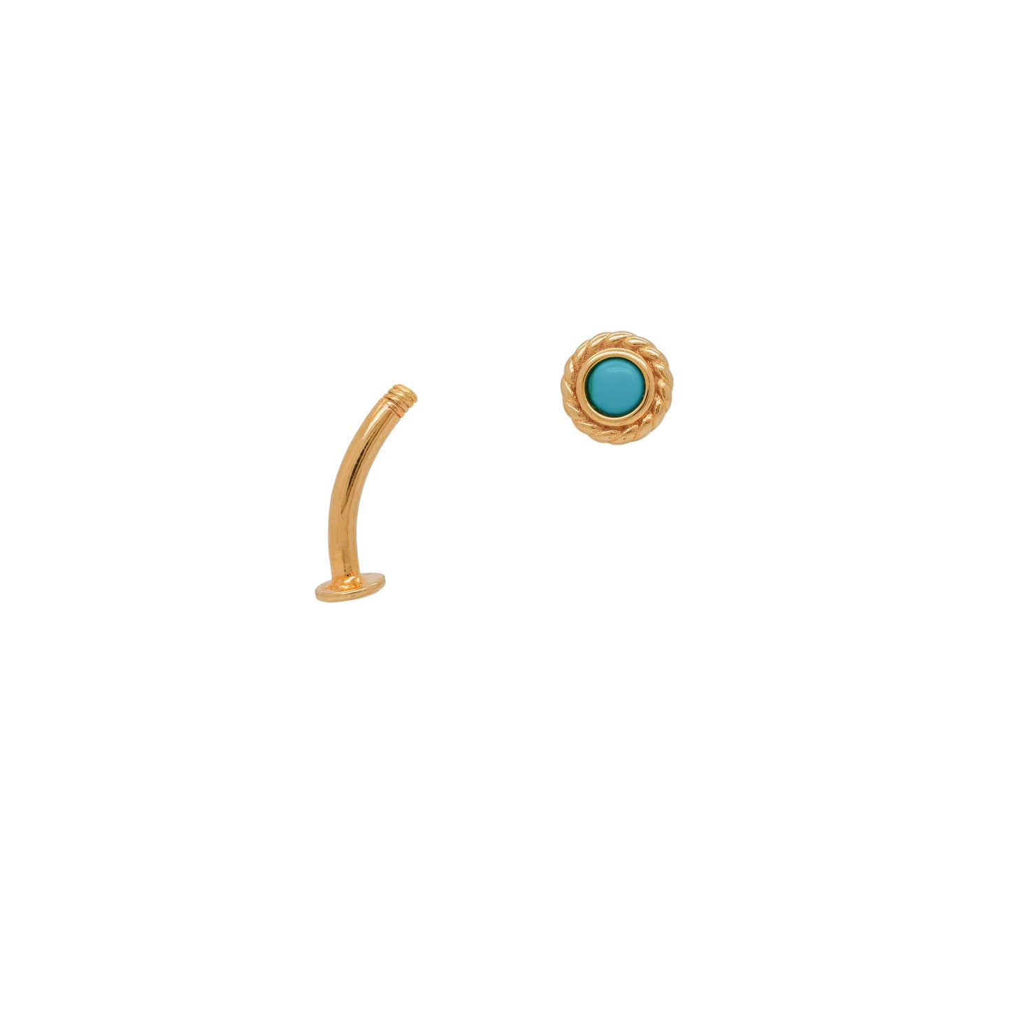 Gold Vermeil 14G Petite Sun Turquoise Floating Belly Ring