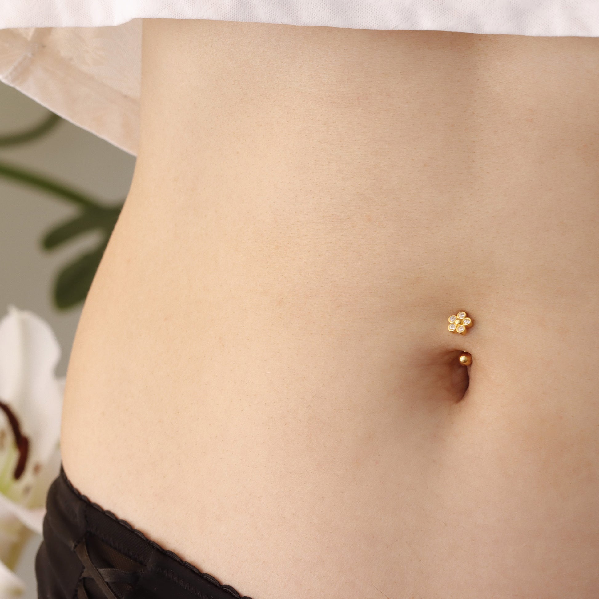 dainty gold belly ring