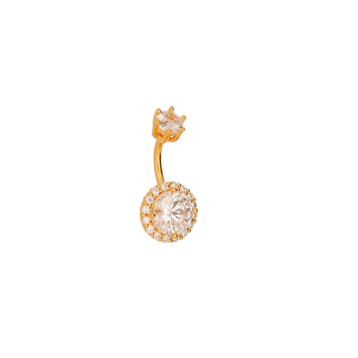 gold cz navel piercing