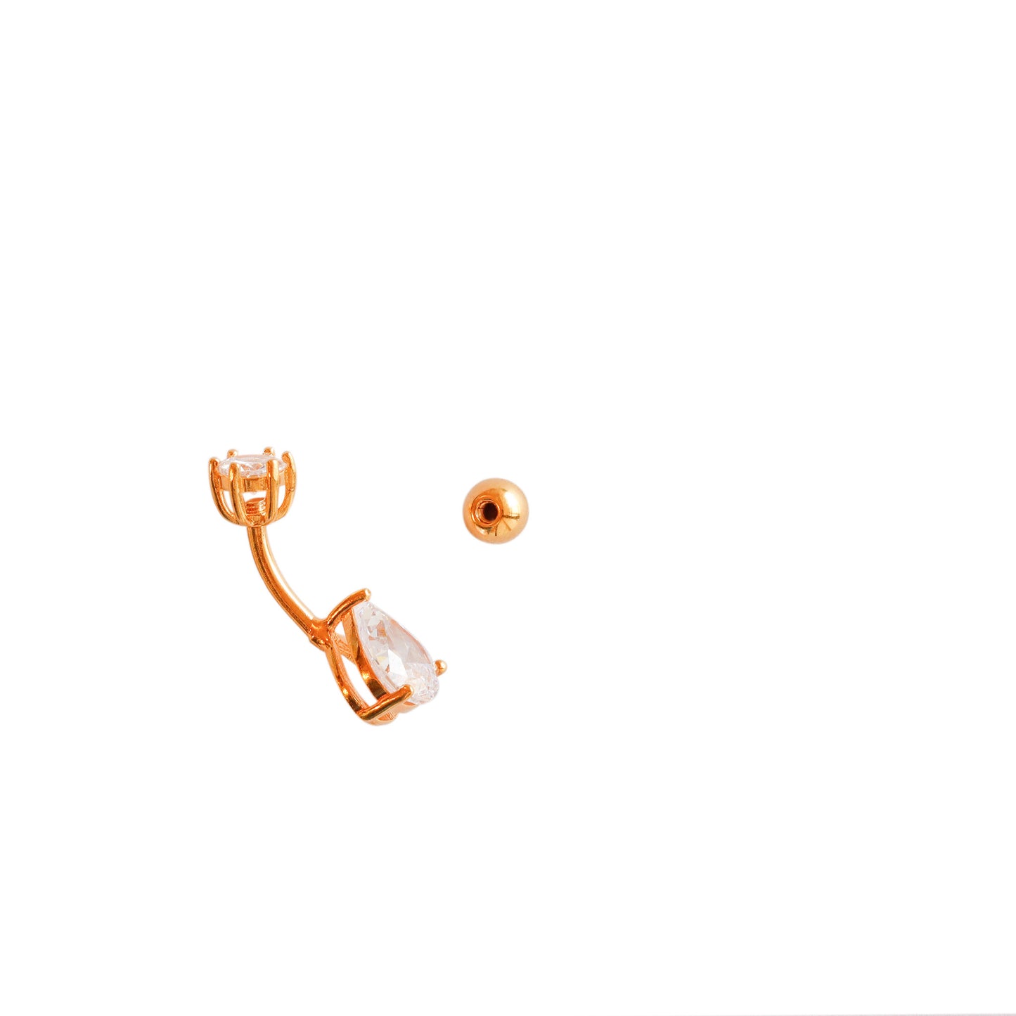 gold teardrop navel jewelry