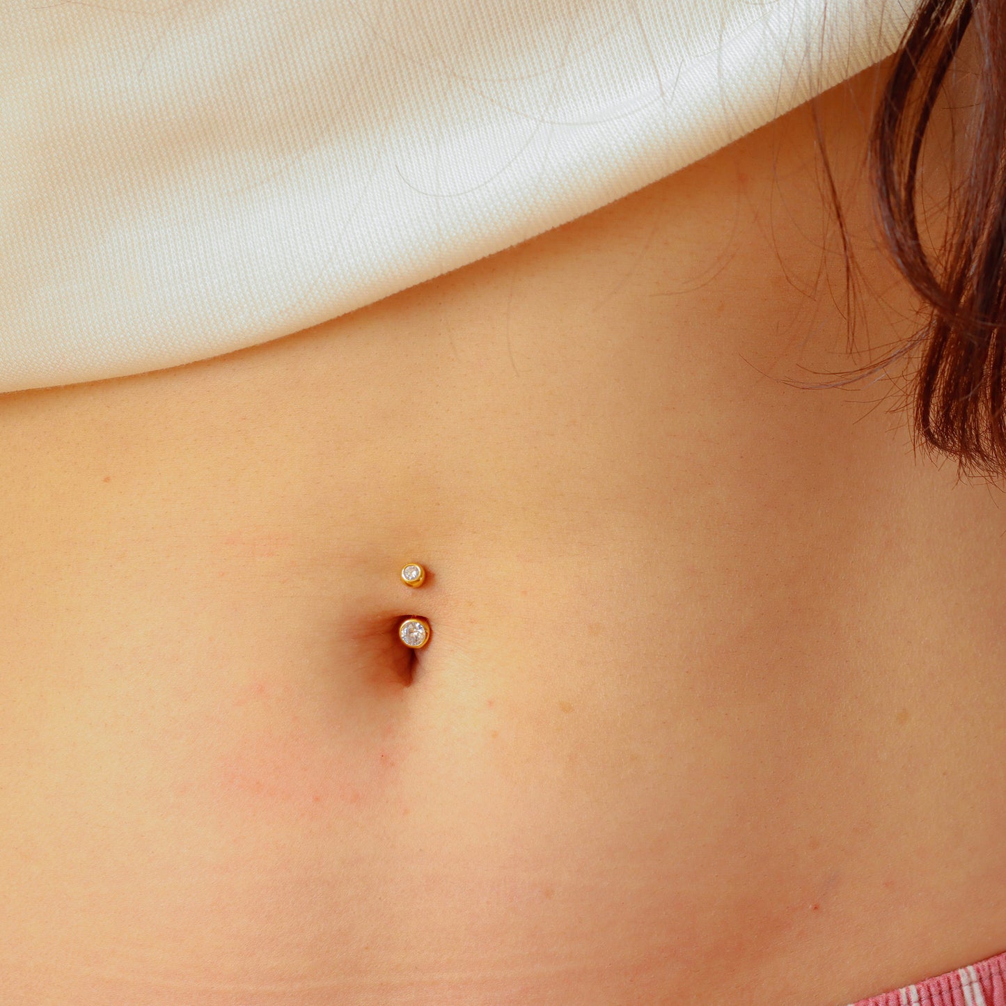gold vermeil belly button piercing