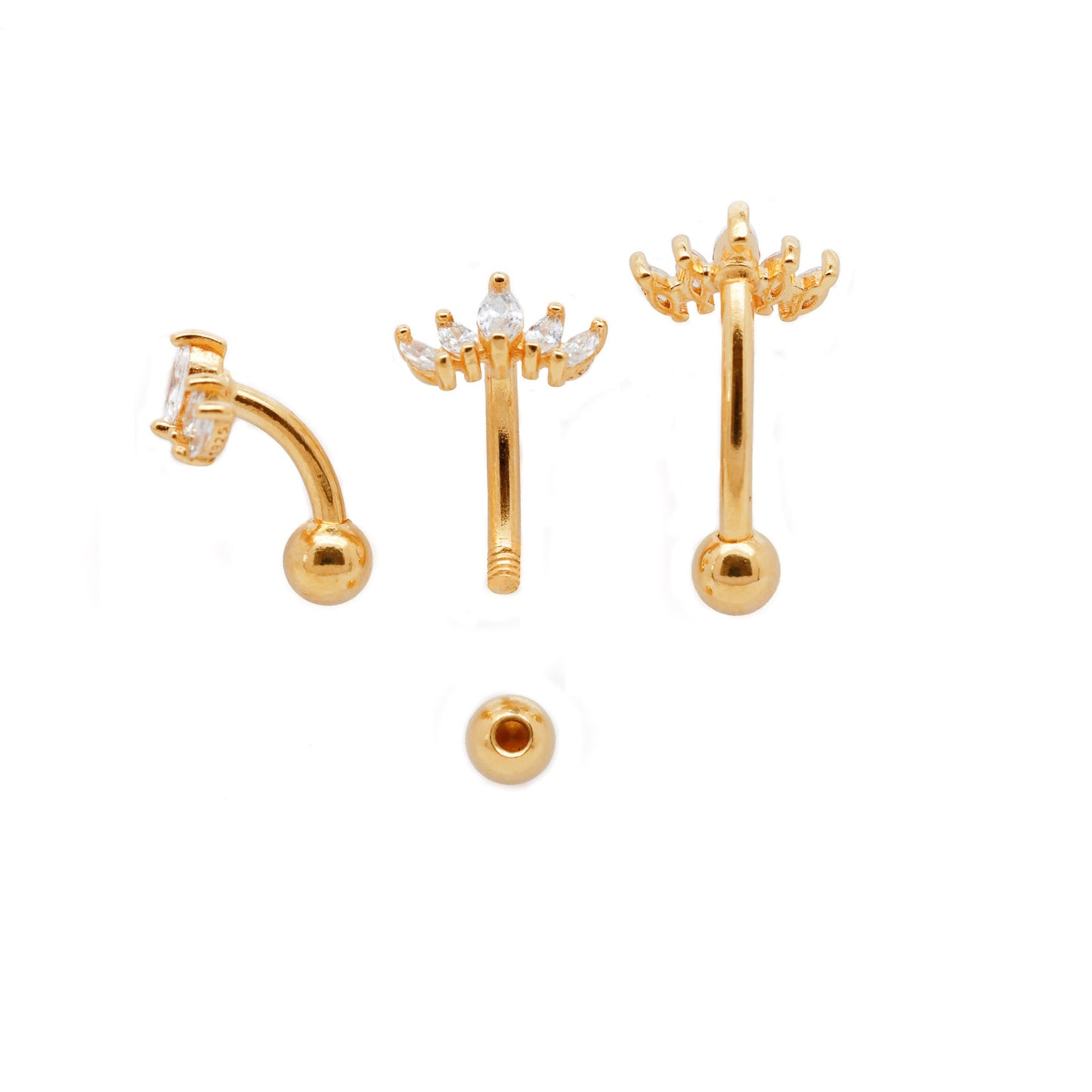 gold vermeil belly button ring