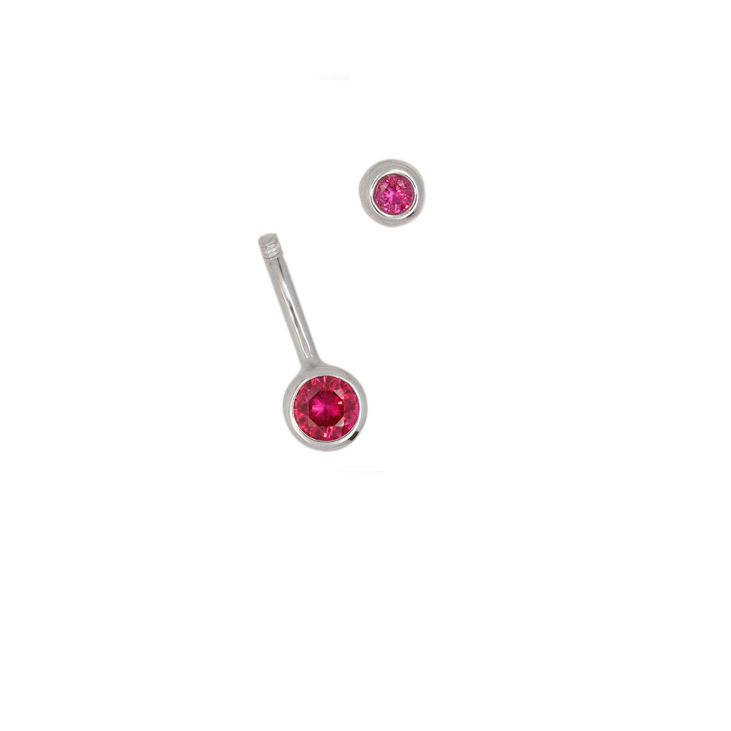 pink dainty belly button ring