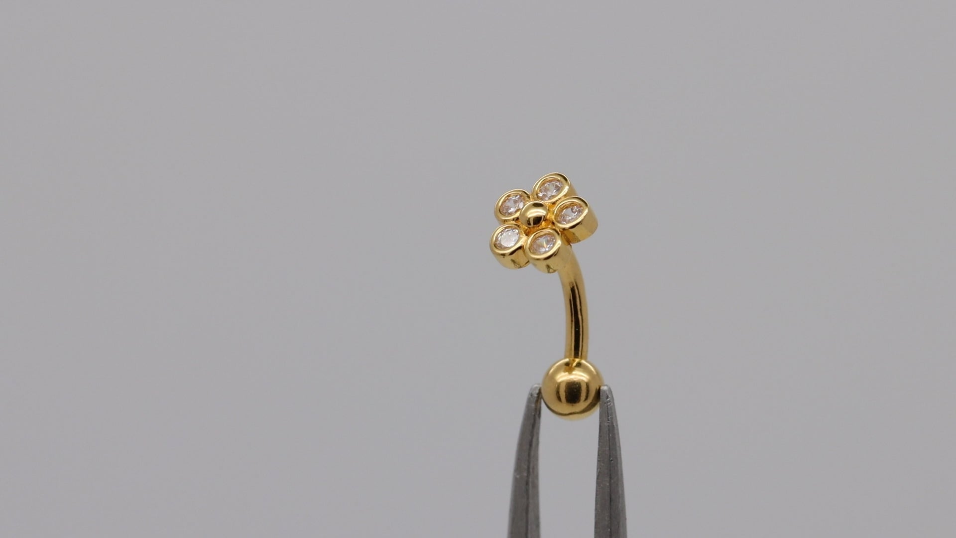 flower reverse belly button ring