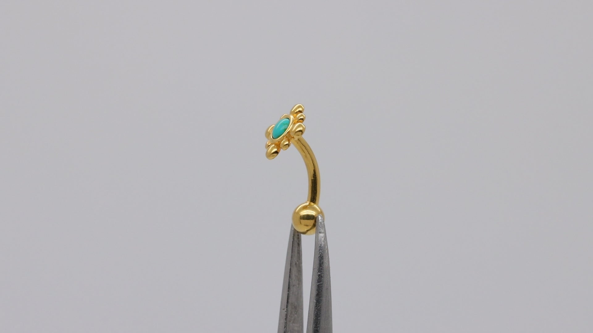 turquoise reverse belly button ring