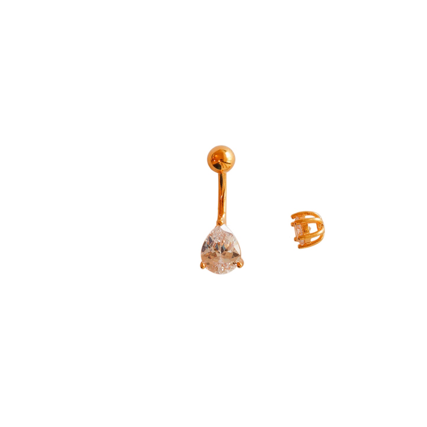 small gold belly button piercing