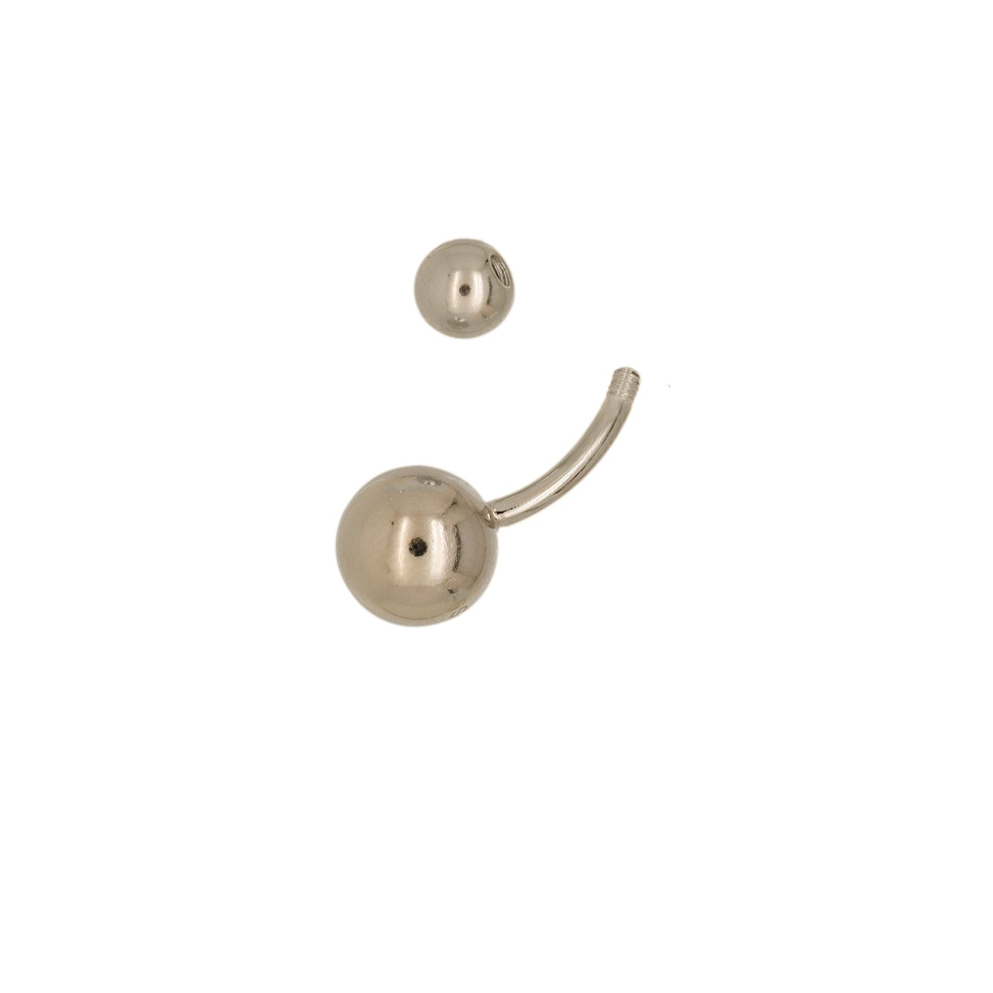 silver belly button piercing