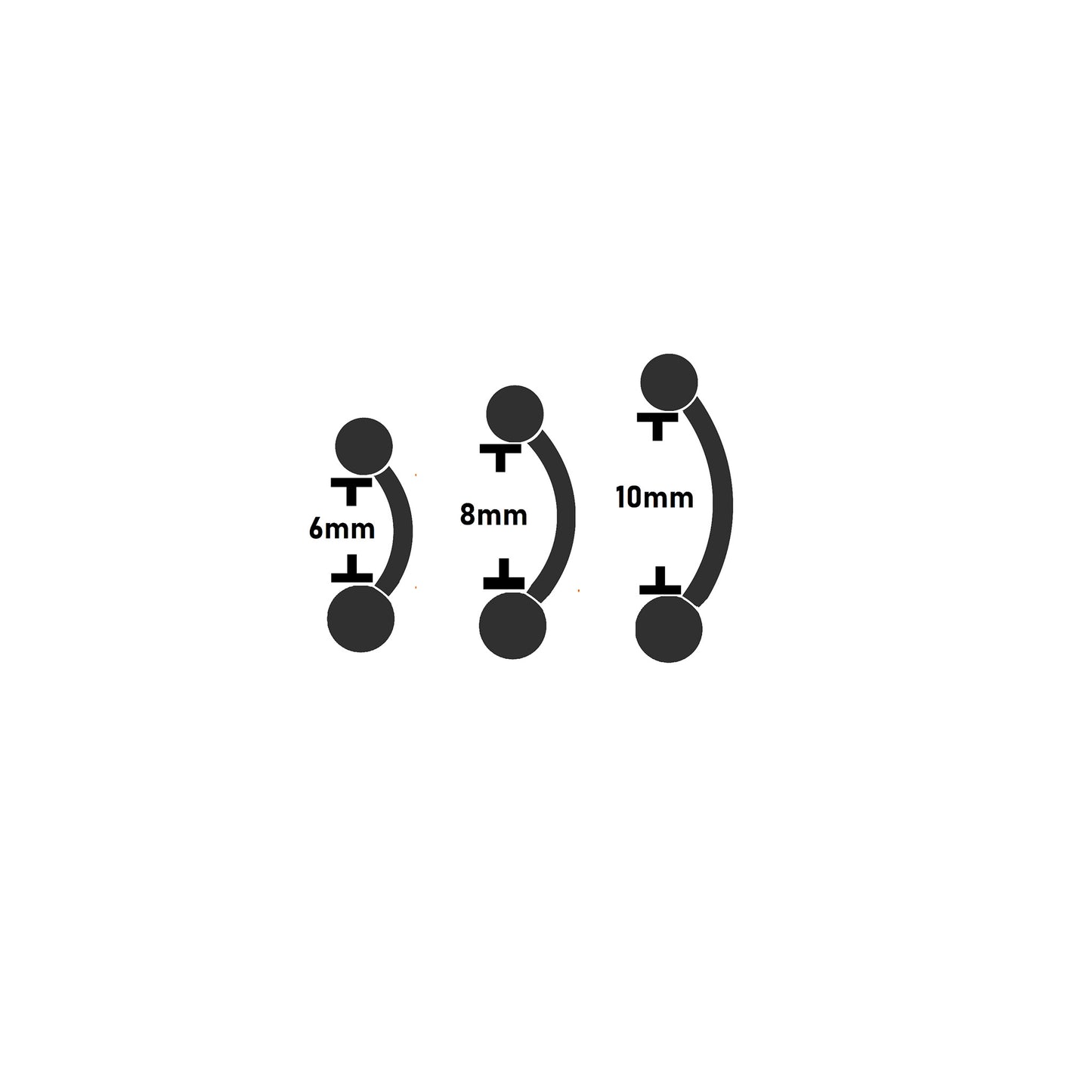small eyebrow ring sizes