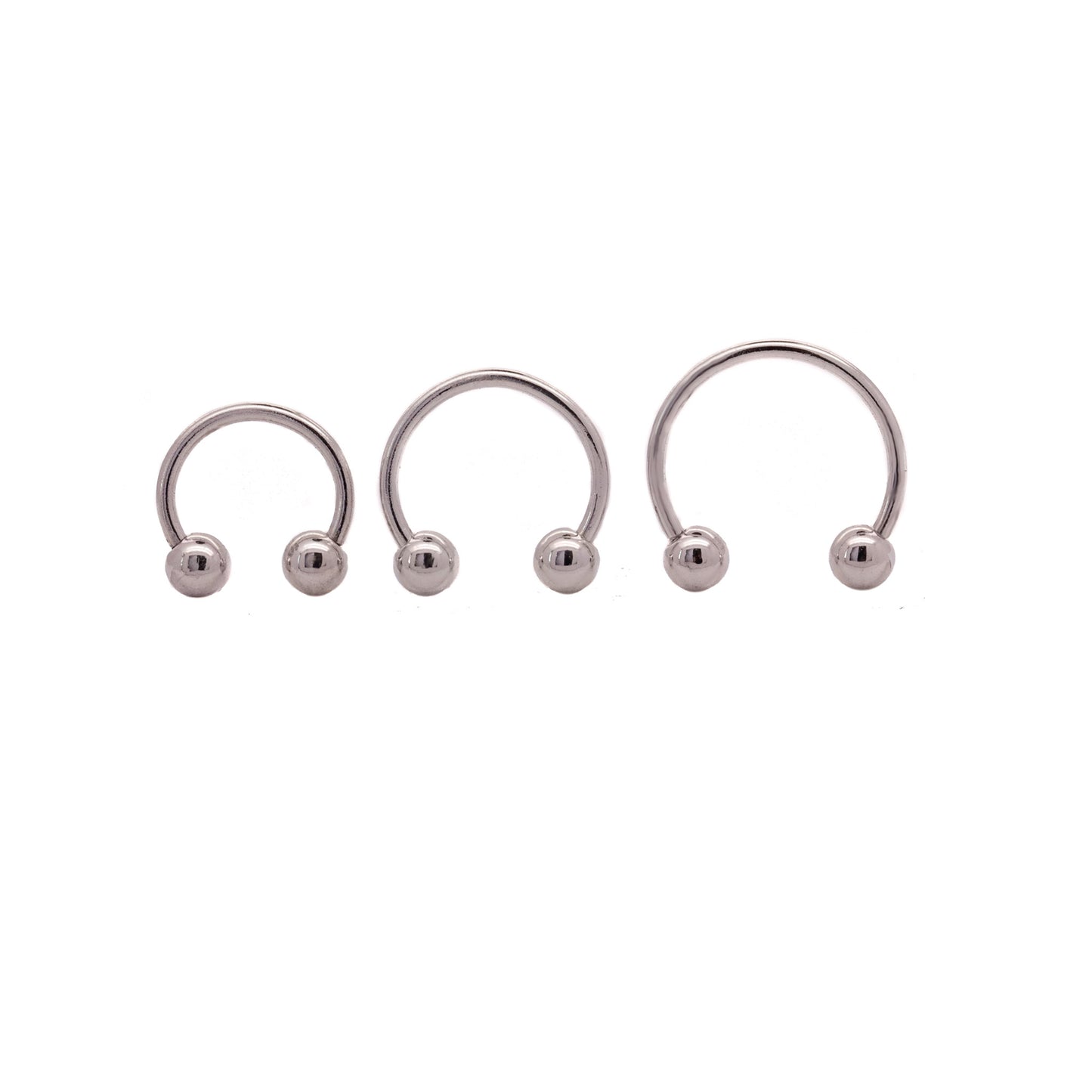 solid 925 silver 19g circular barbell