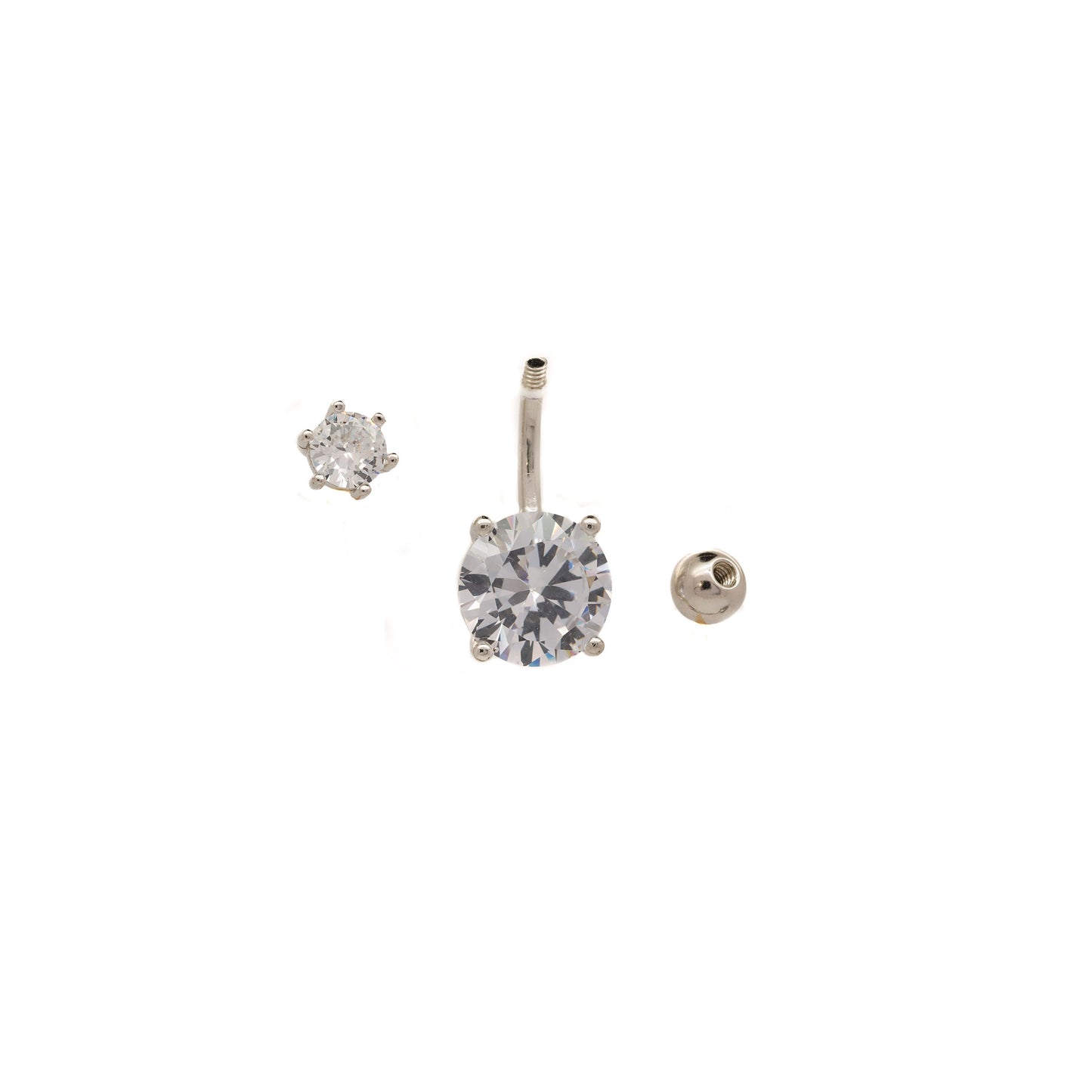 solitaire stone belly button piercing