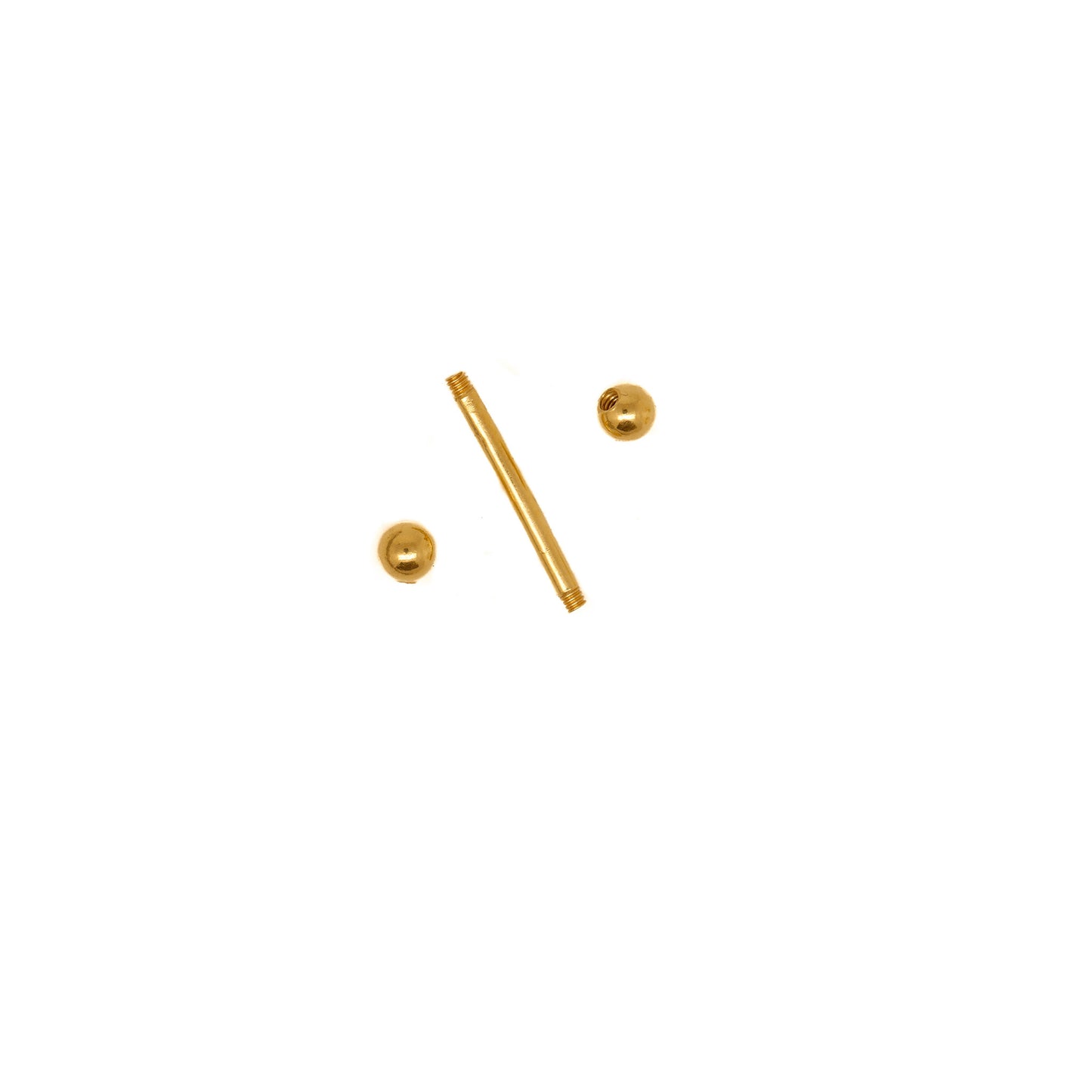 Gold Vermeil 16G 3mm Ball Straight Barbell