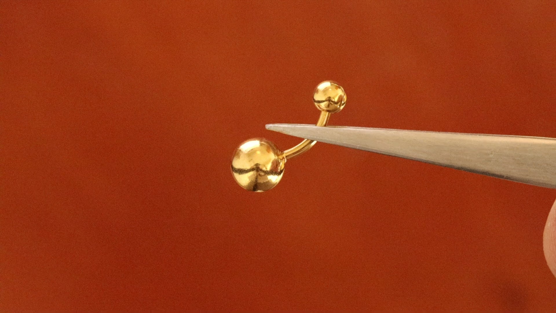24K gold belly button ring