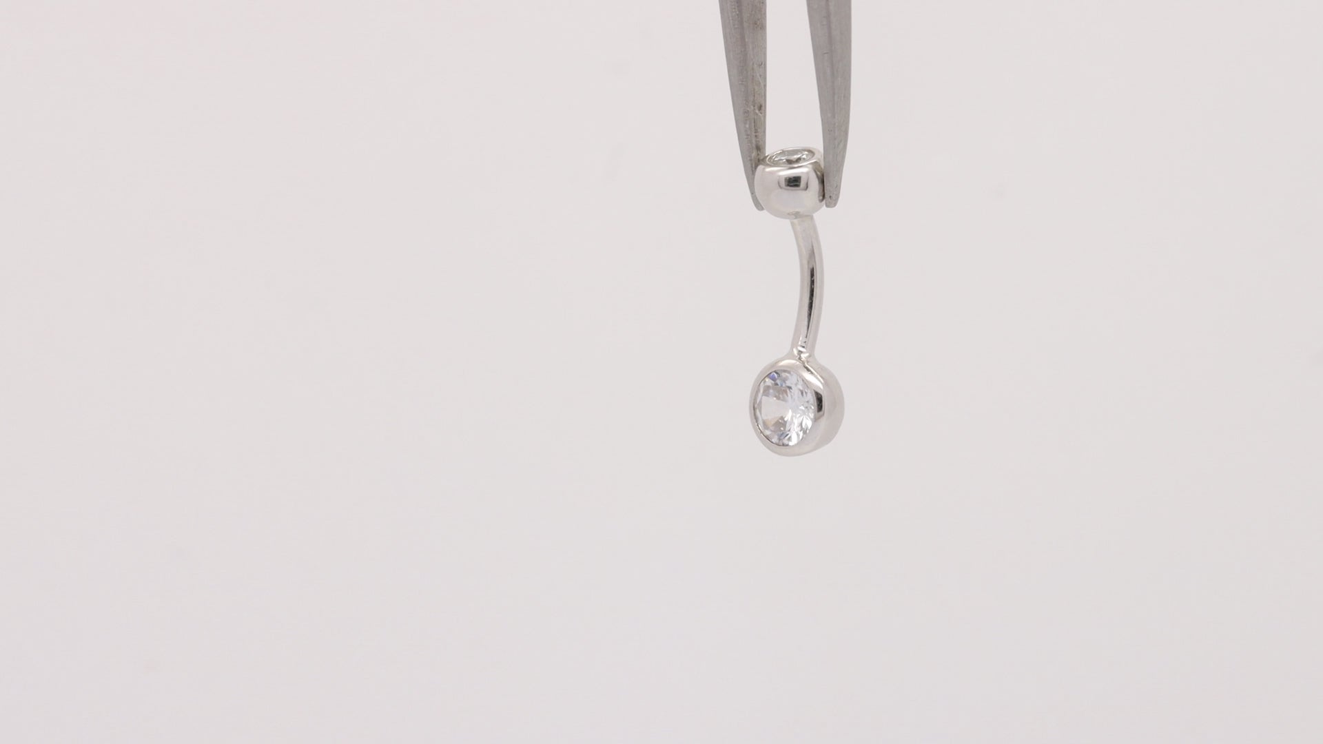 CZ double jeweled belly ring