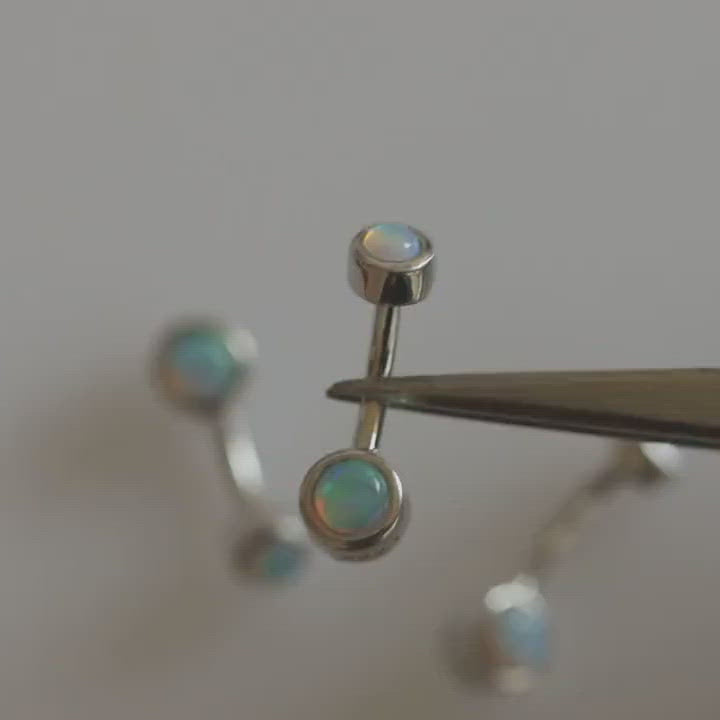opal belly button ring