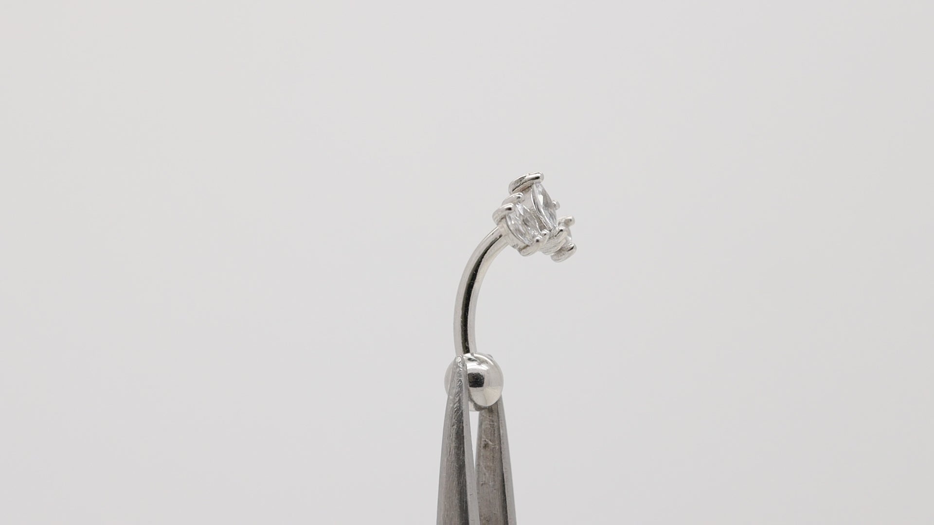 crystal reverse belly button ring