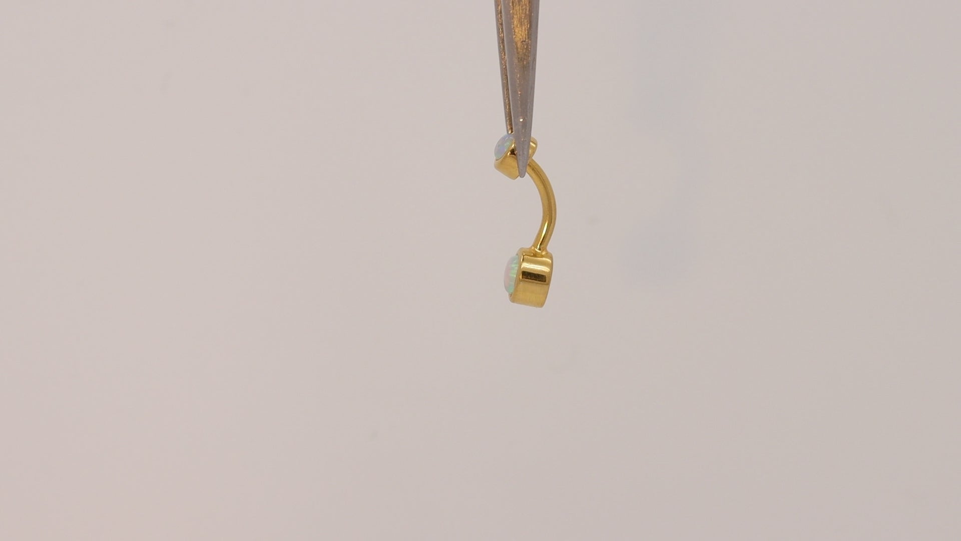 blue opal belly button ring