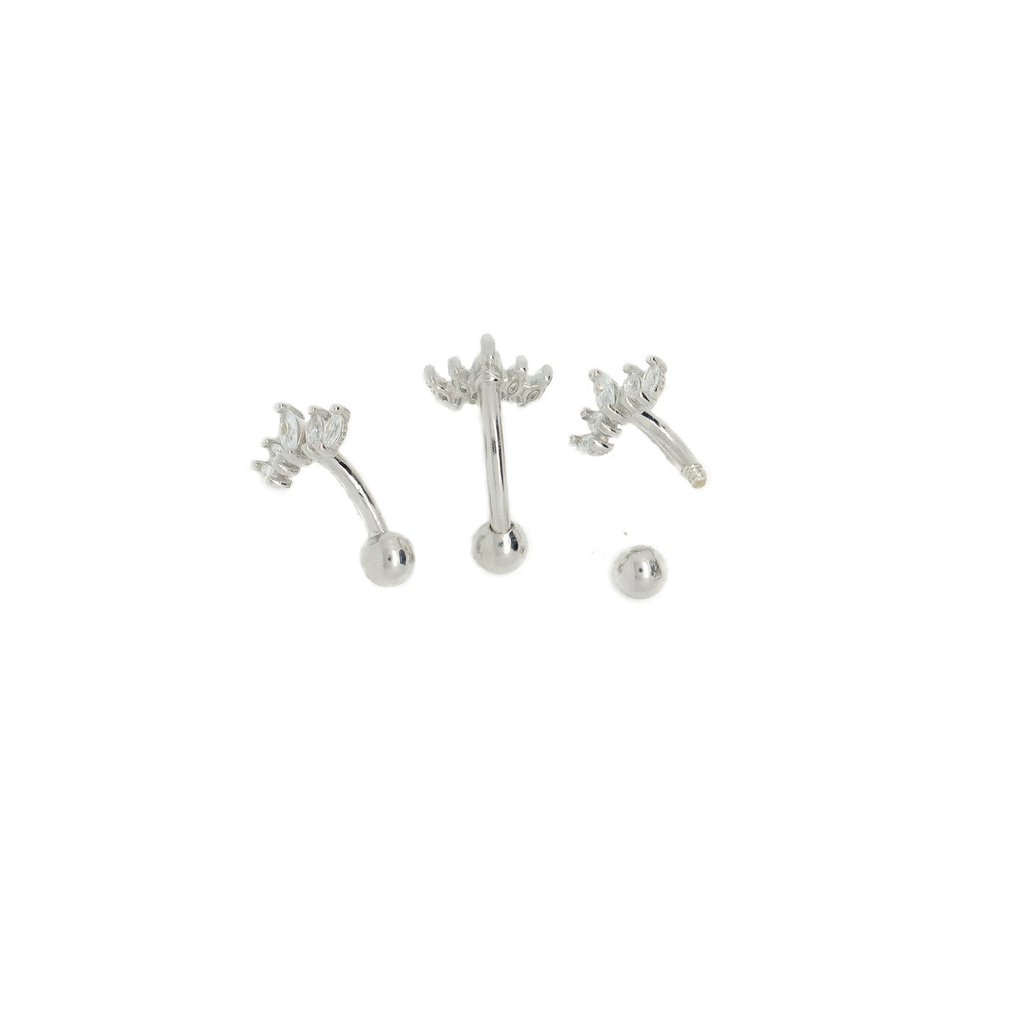 Solid 925 Silver | 16G 14G Petite Tiara Reverse Belly Ring | 6mm 1/4" 8mm 5/16" 10mm 3/8" - Sturdy South