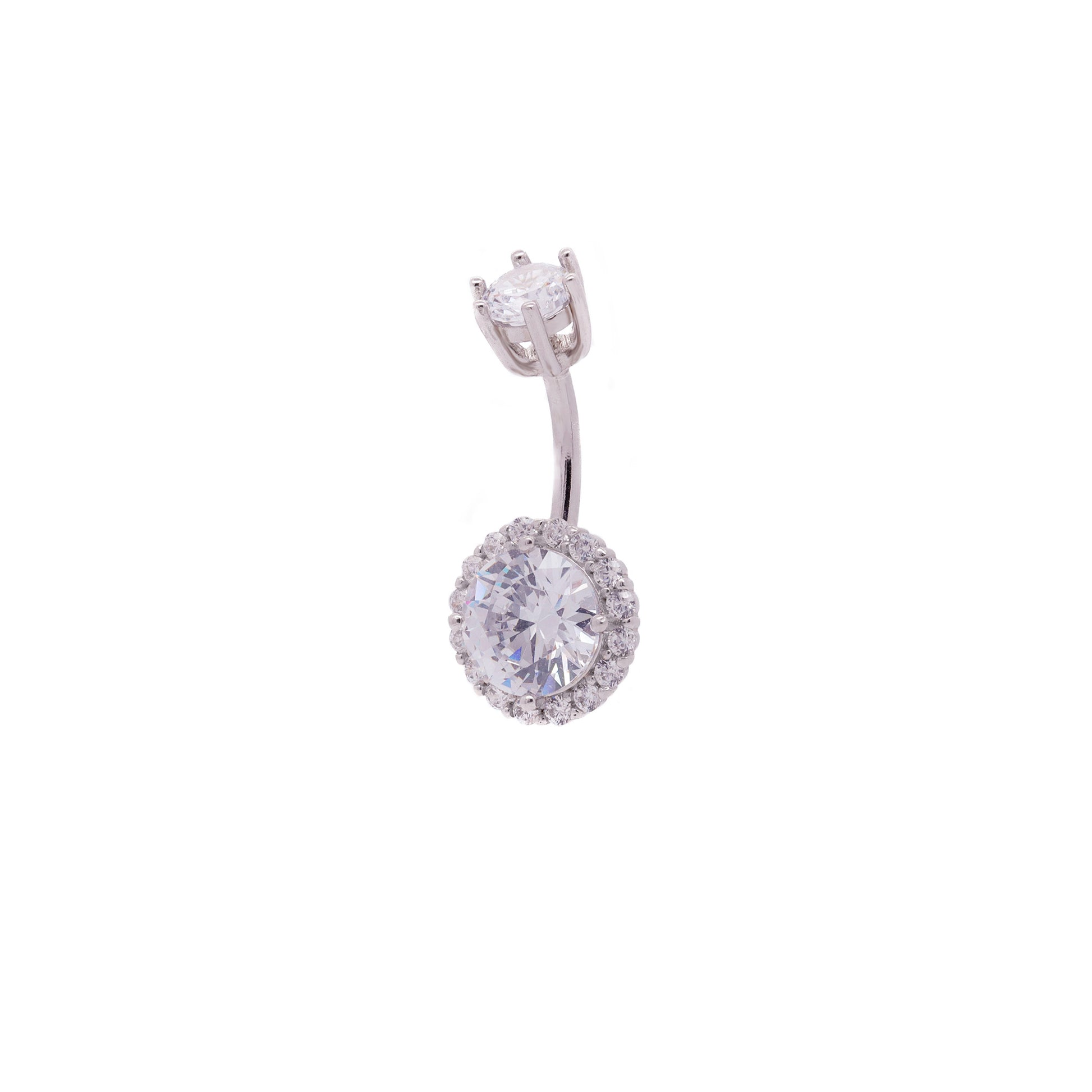 Solid 925 Silver | 14G Halo Belly Ring | 6mm 1/4" 8mm 5/16" 10mm 3/8" - Sturdy South