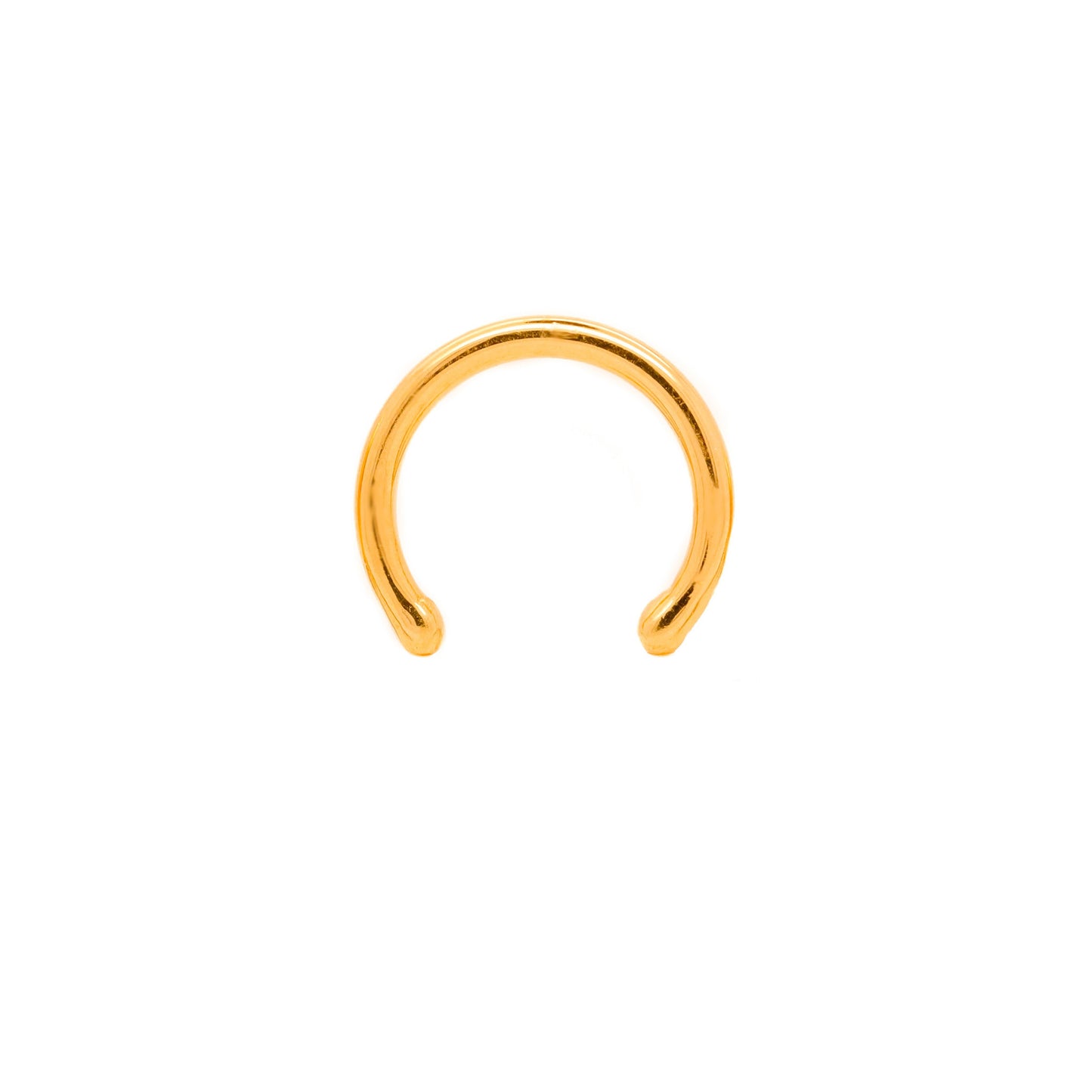 Vermeil | 24k Gold Coated 925 Silver 16G Simple Nose Hoop Horseshoe With Stopper | Circular Barbell | Septum | 6mm 8mm 10mm - Sturdy South