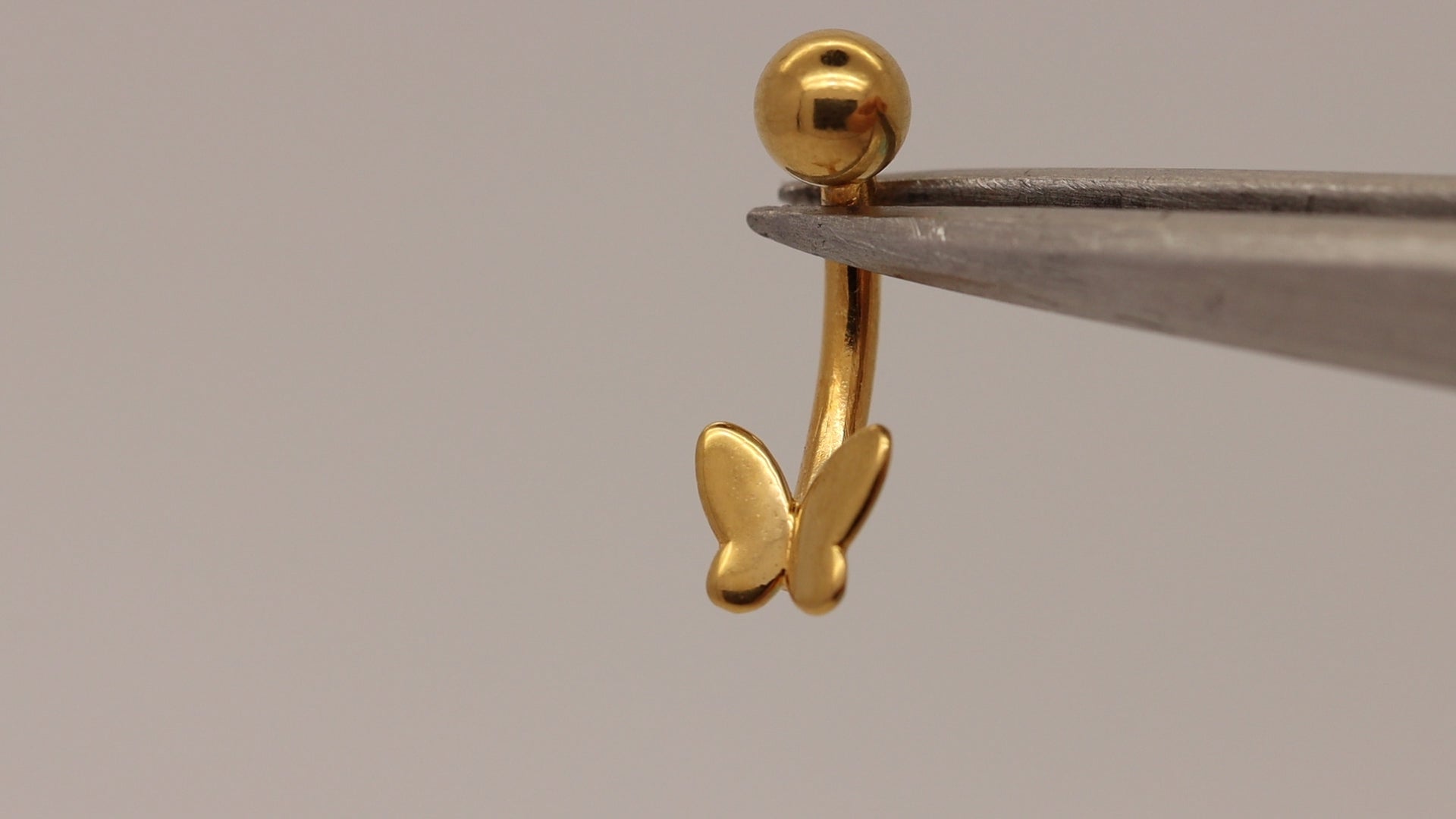 dainty butterfly belly button ring