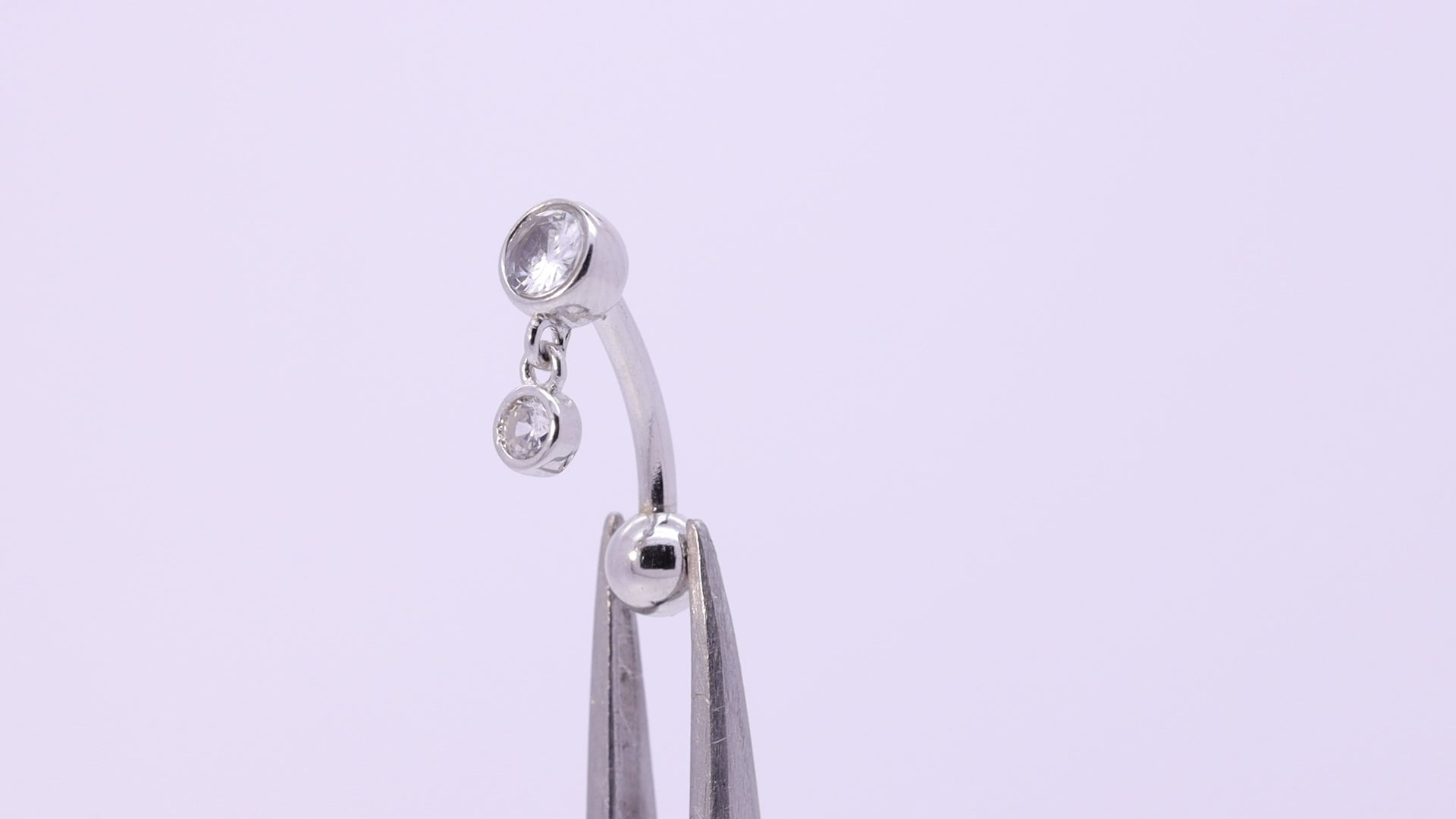 silver reverse belly button ring