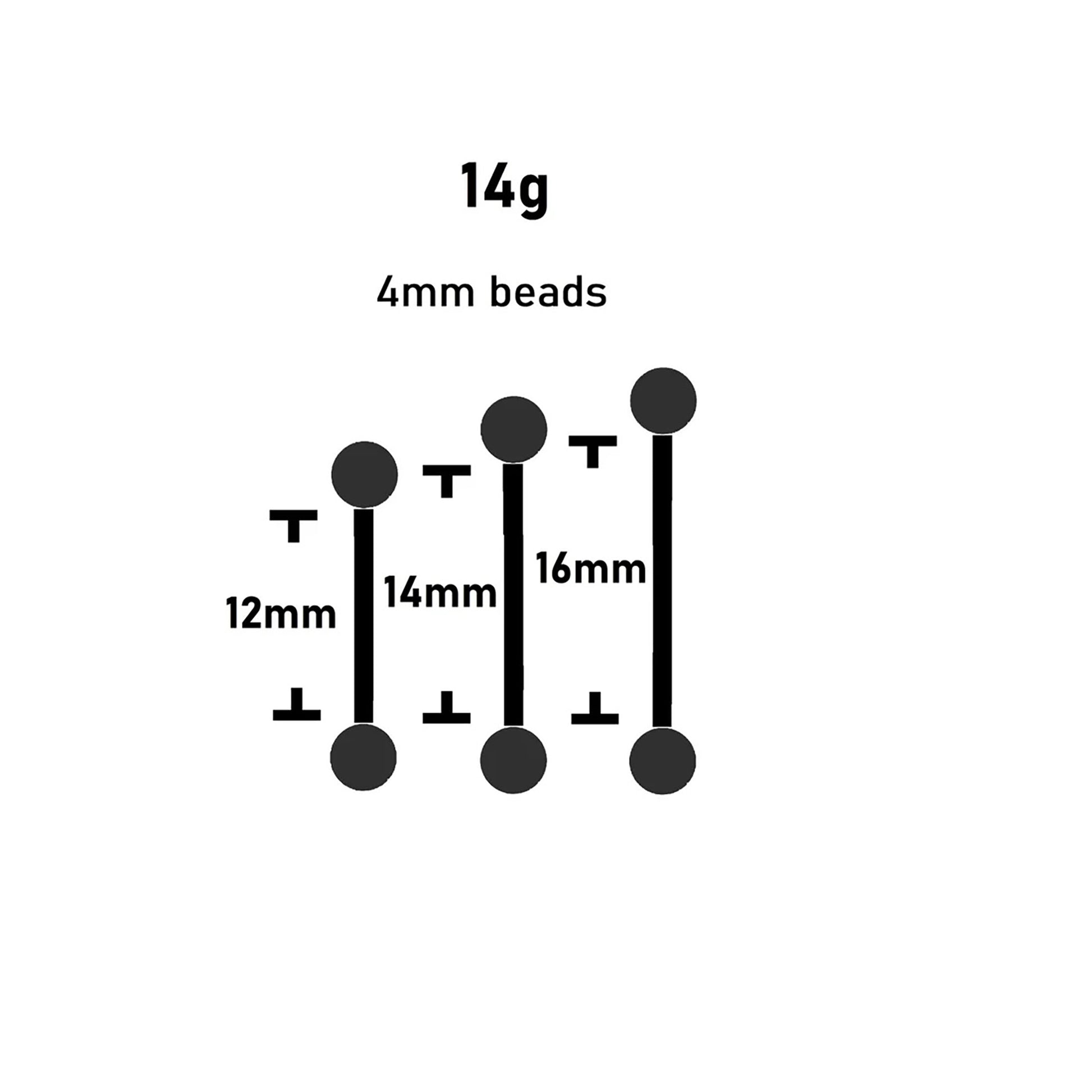 14g 4mm straight barbell
