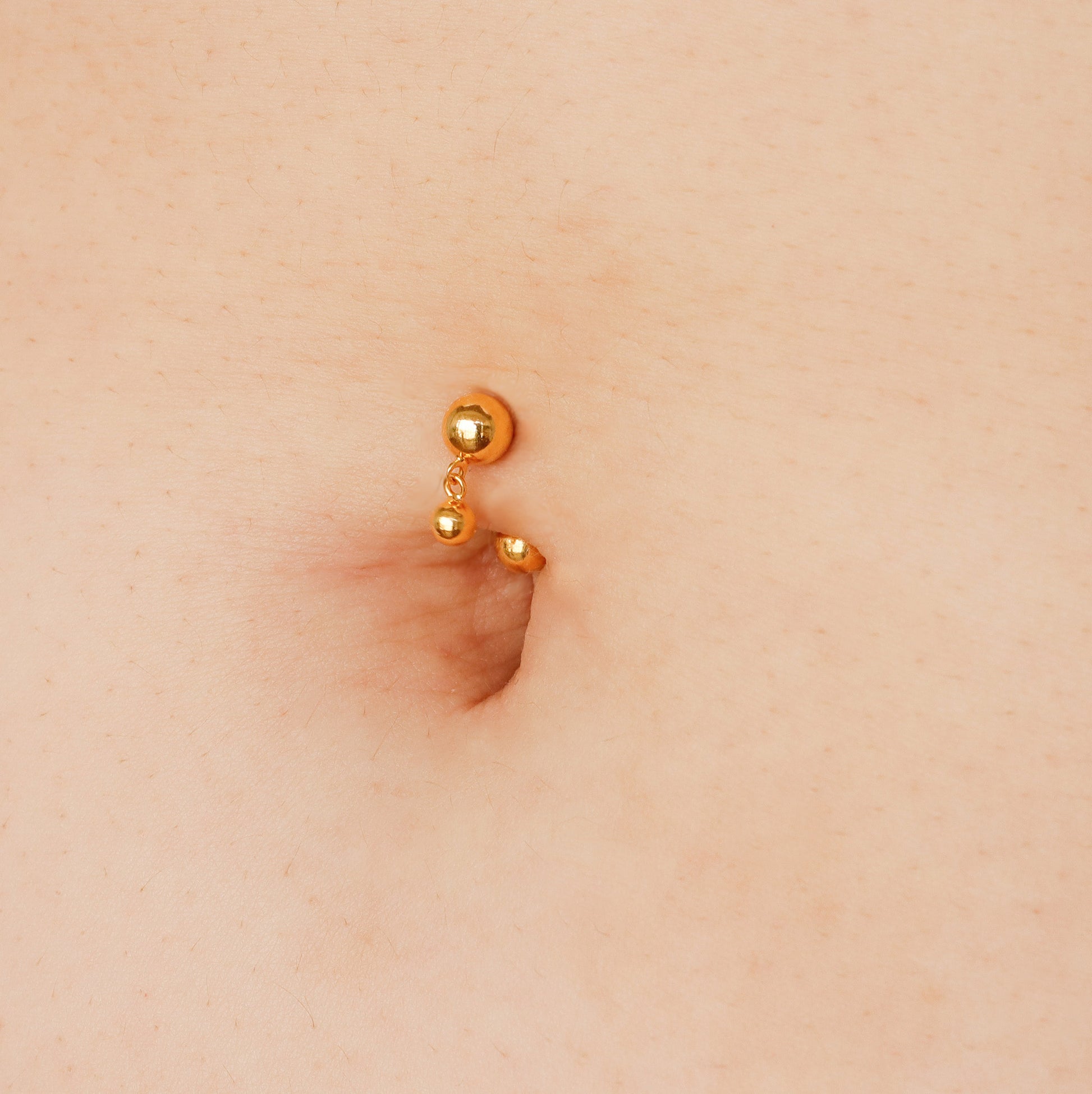 Vermeil | 925 Silver 24k Gold Coated 14G Petite Ball Dangle Reverse Belly Ring | 6mm 1/4" 8mm 5/16" 10mm 3/8" - Sturdy South