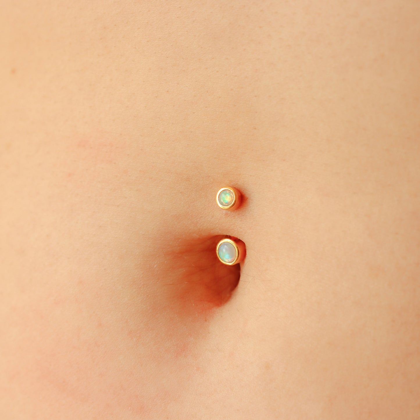 blue opal navel ring