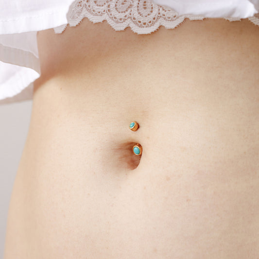 blue turquoise belly ring