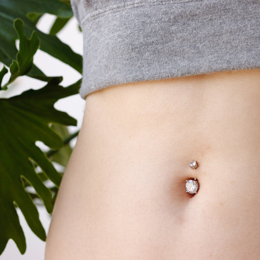 diamond belly button ring