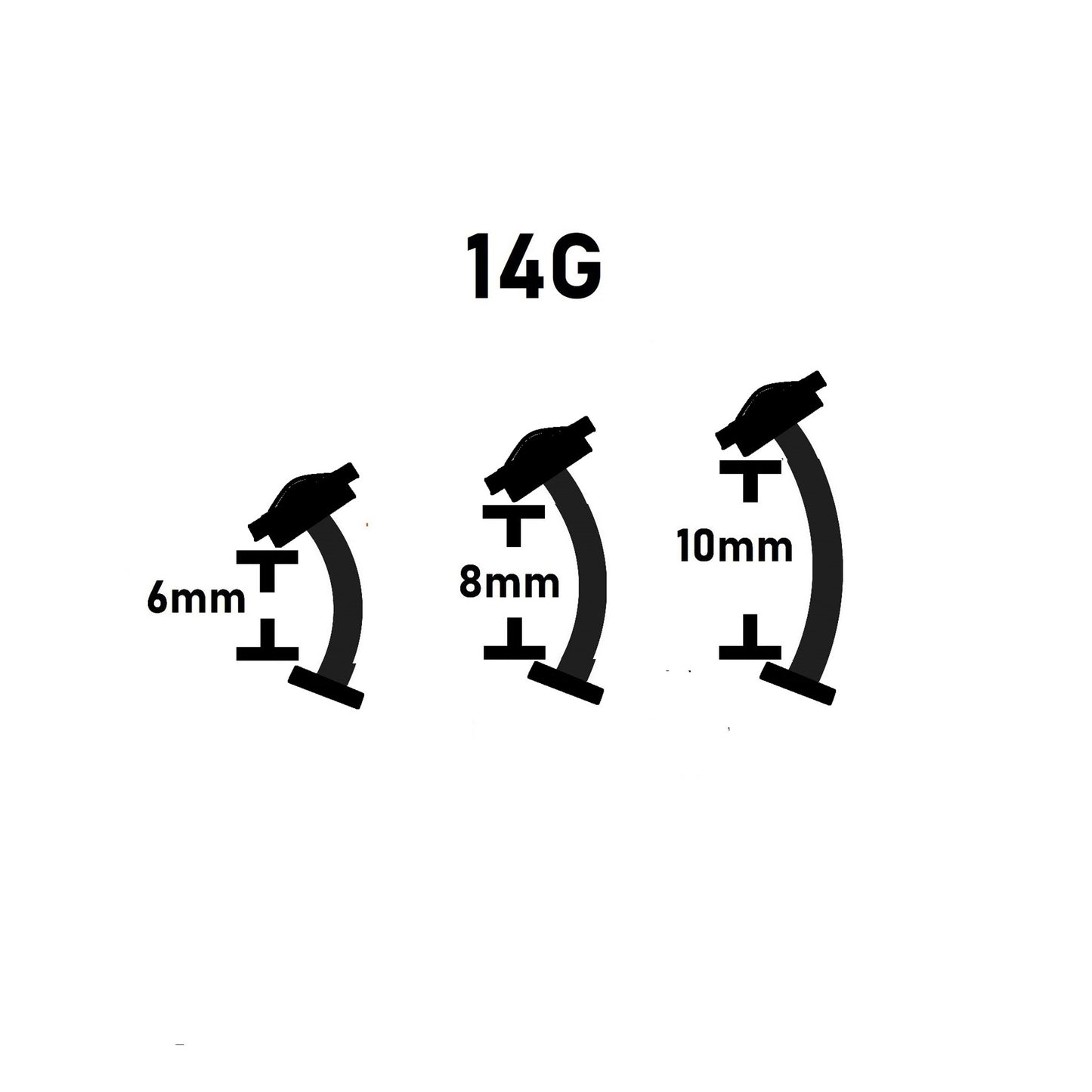 floating belly button ring sizes