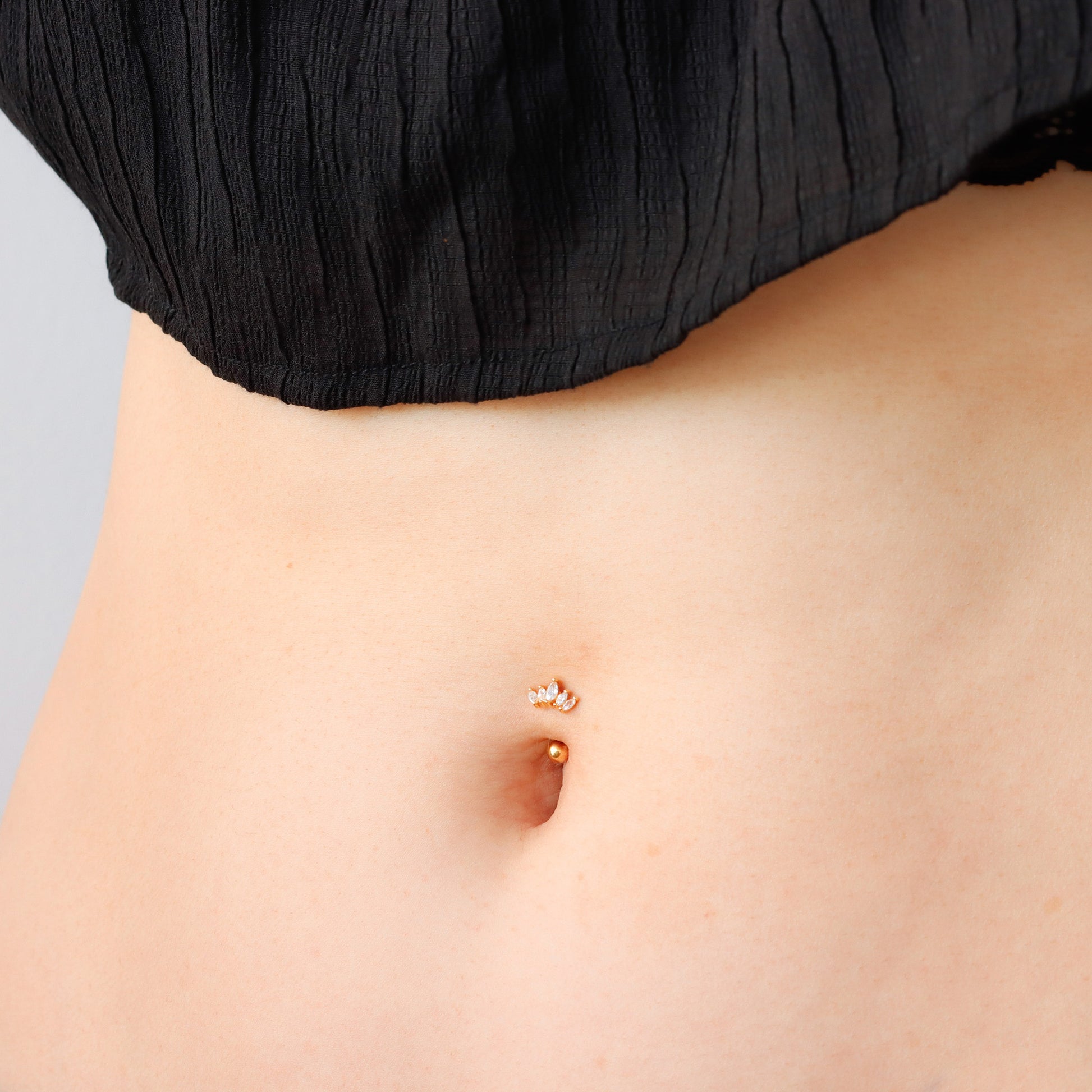 gold floating navel jewelry