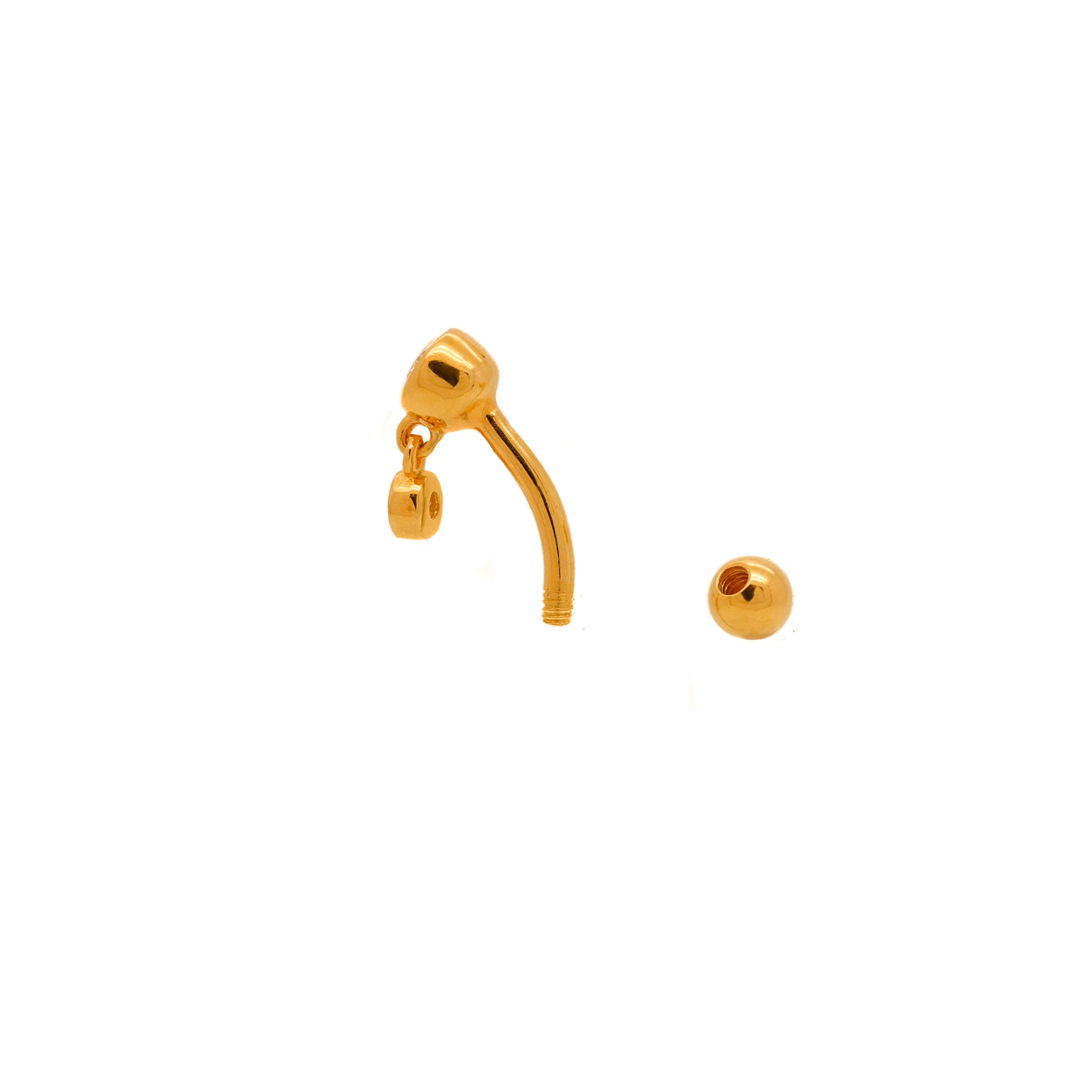 gold dainty belly button ring