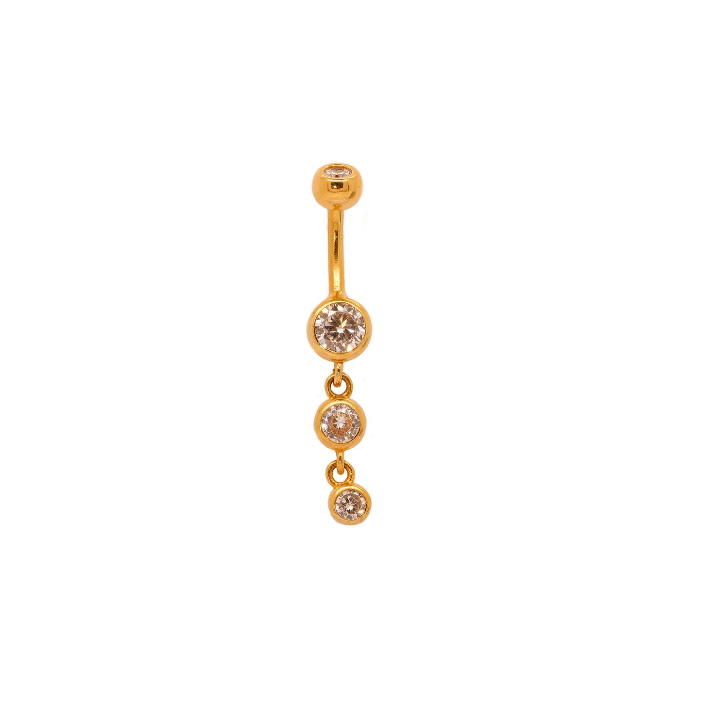 gold dangle belly button ring