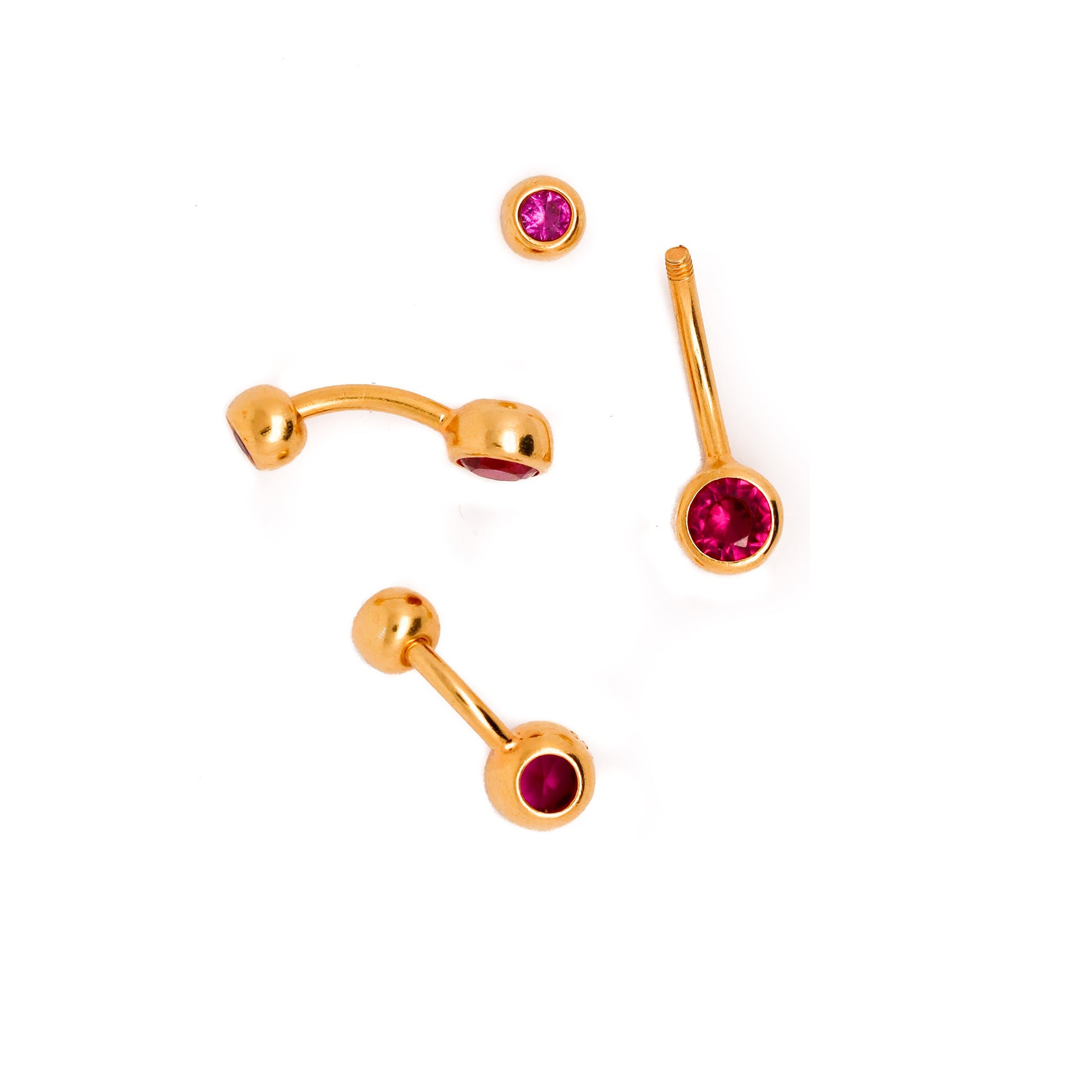 gold red navel piercing