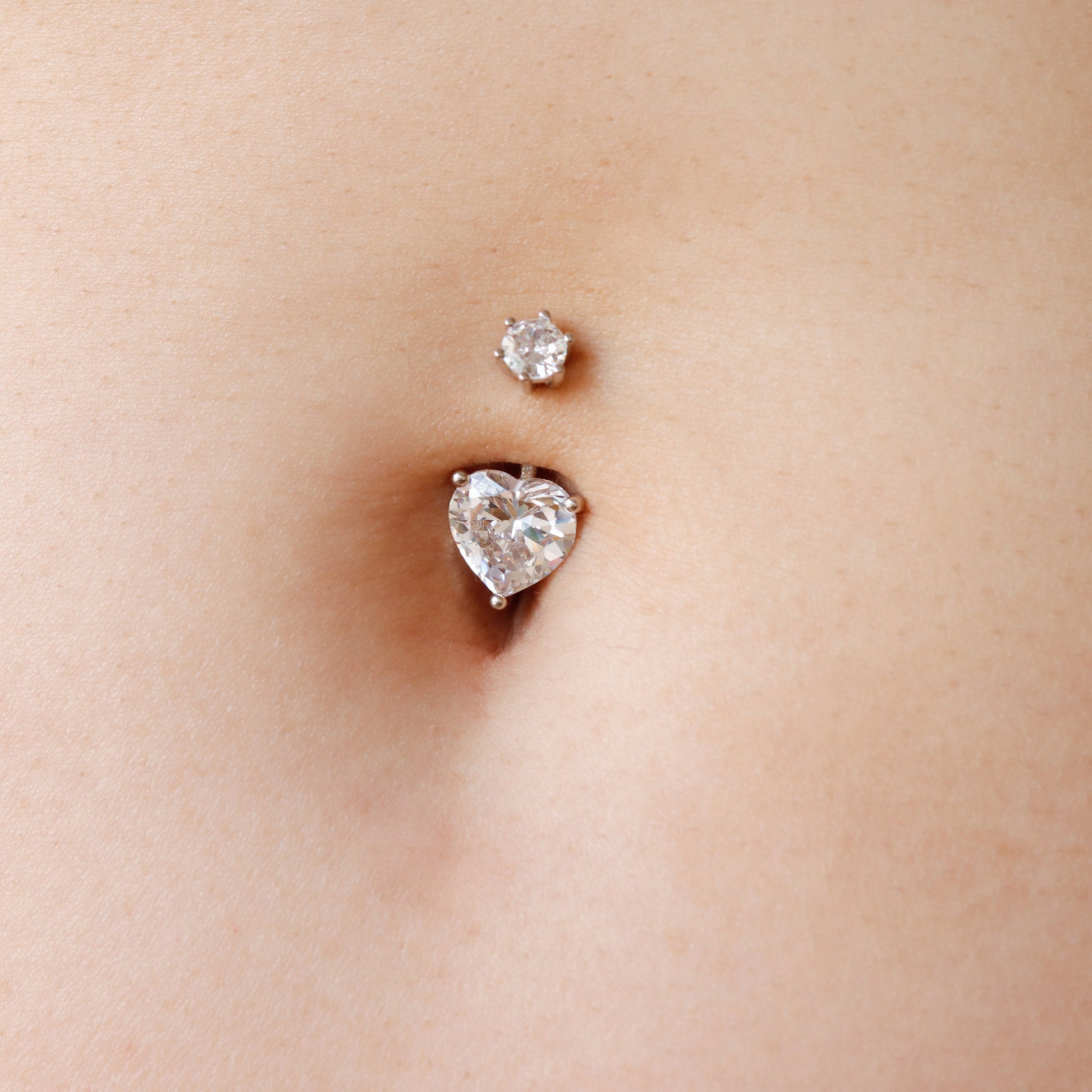heart stone belly button piercing