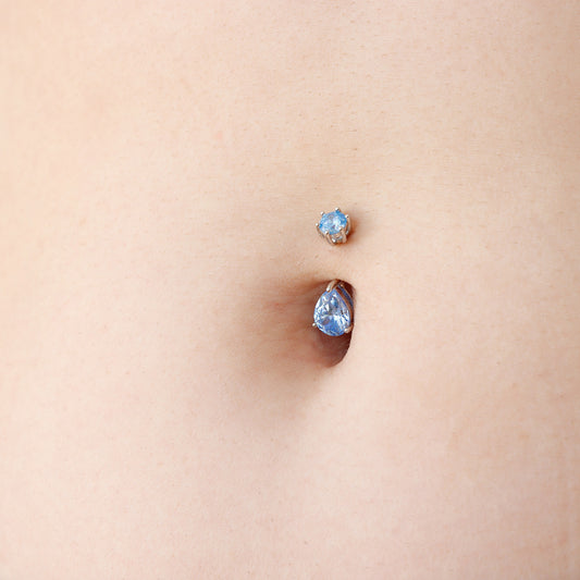 ocean blue belly ring