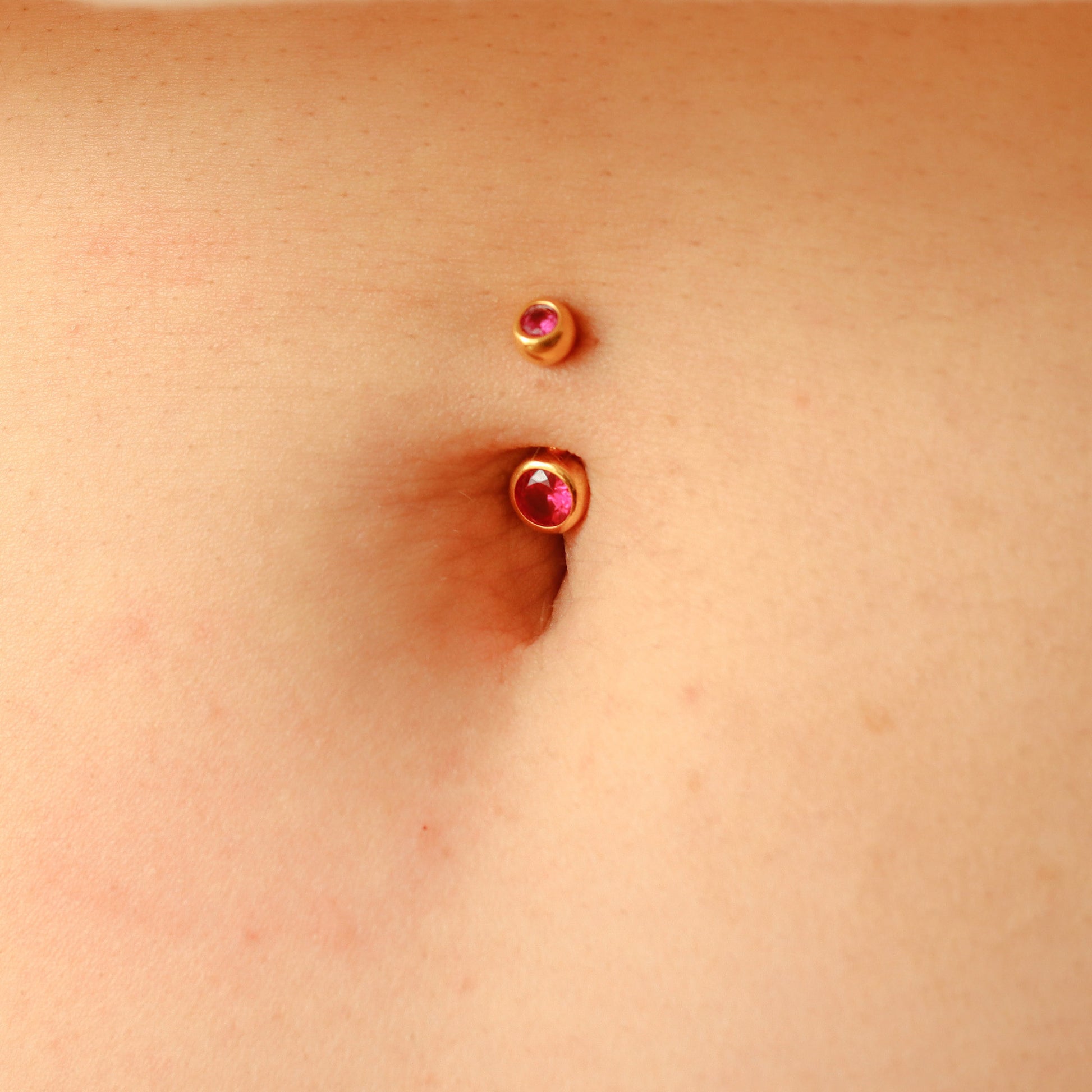 pink vermeil belly button ring