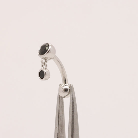 925 silver charm dangle reverse belly ring