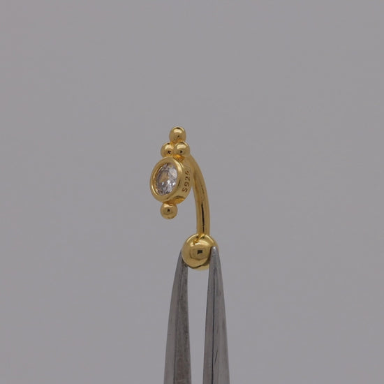 gold tripla ball belly ring