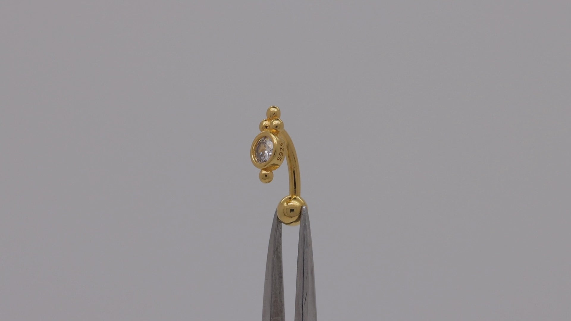 gold tripla ball belly ring