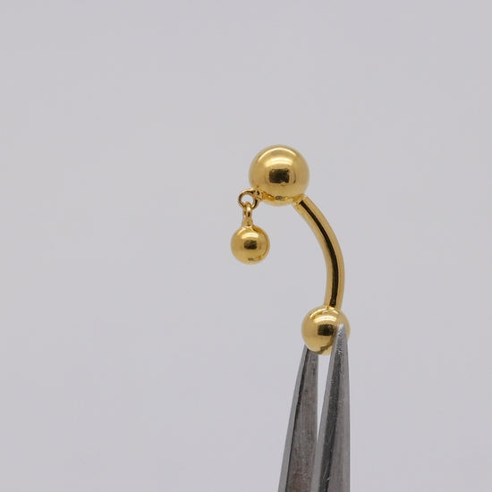 gold reverse dangle belly ring