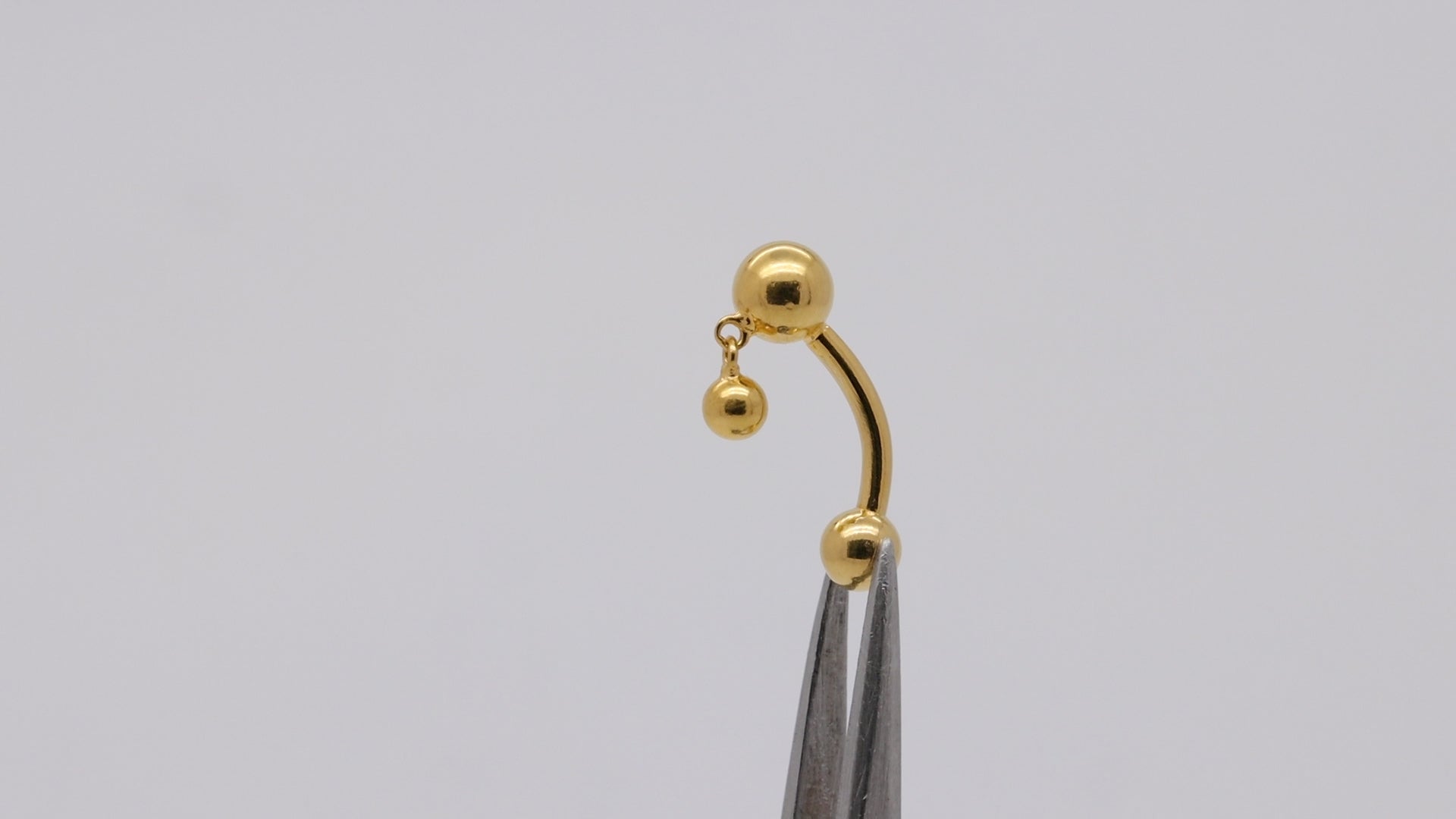 gold reverse dangle belly ring