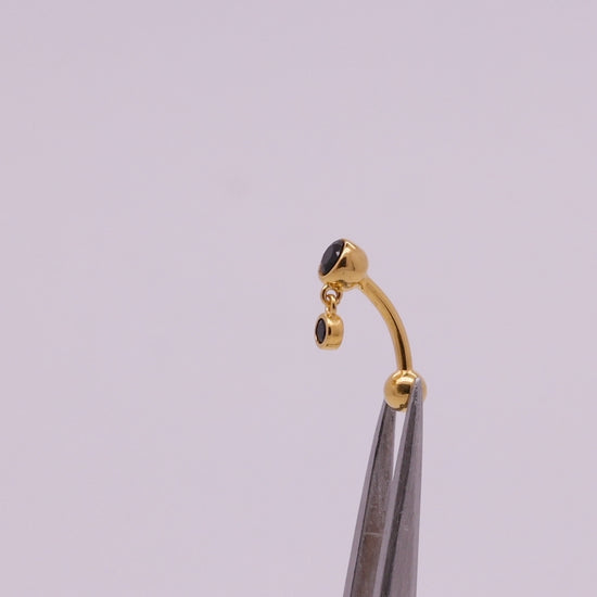 black and gold belly button ring