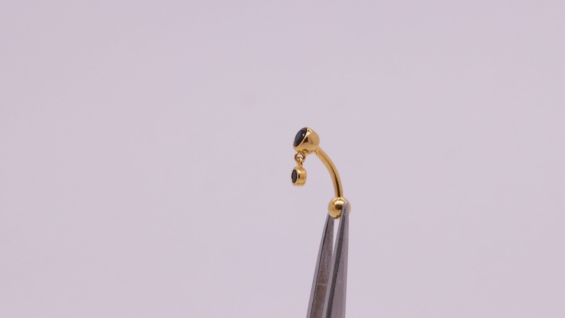 black and gold belly button ring