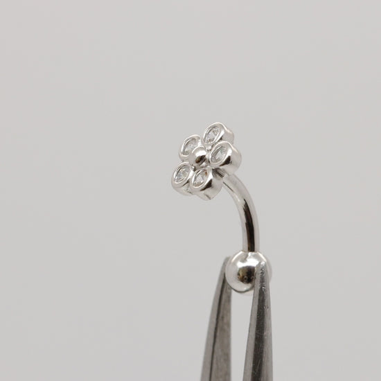 silver reverse belly ring