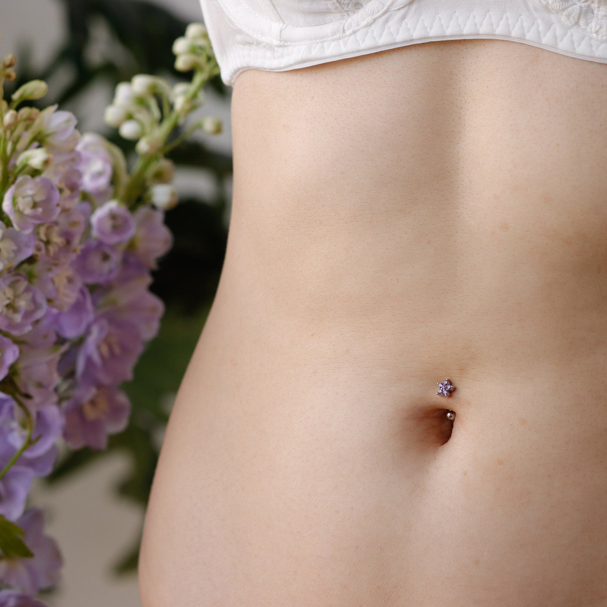 purple belly button ring